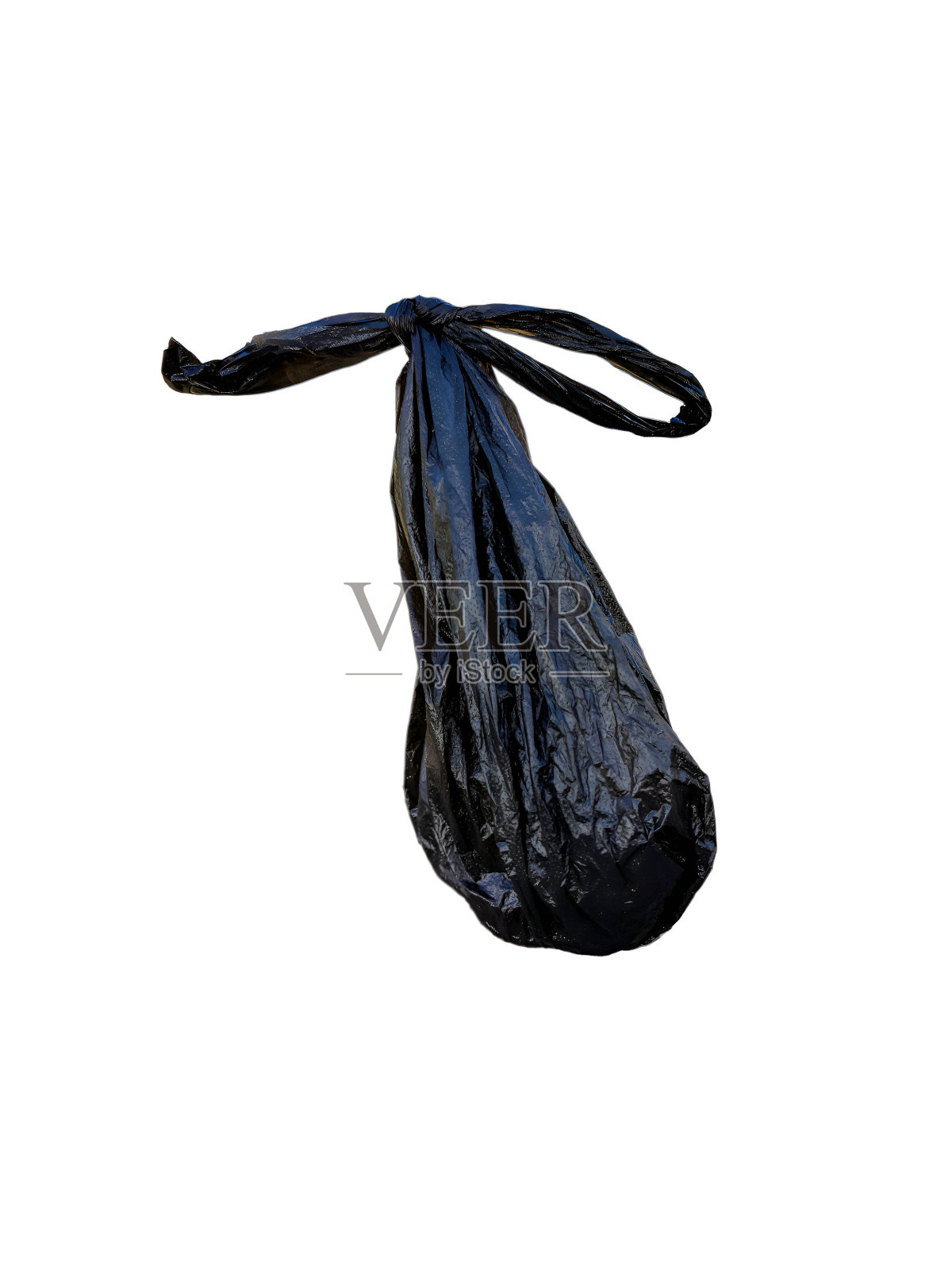 黑色塑料狗屎袋孤立在白色背景照片摄影图片