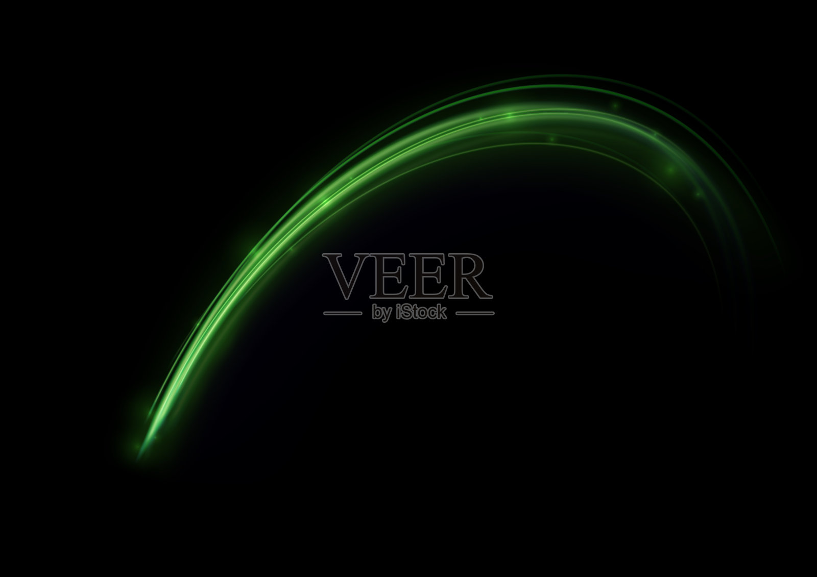 光迹波、火迹线和白炽曲线旋转。插画图片素材