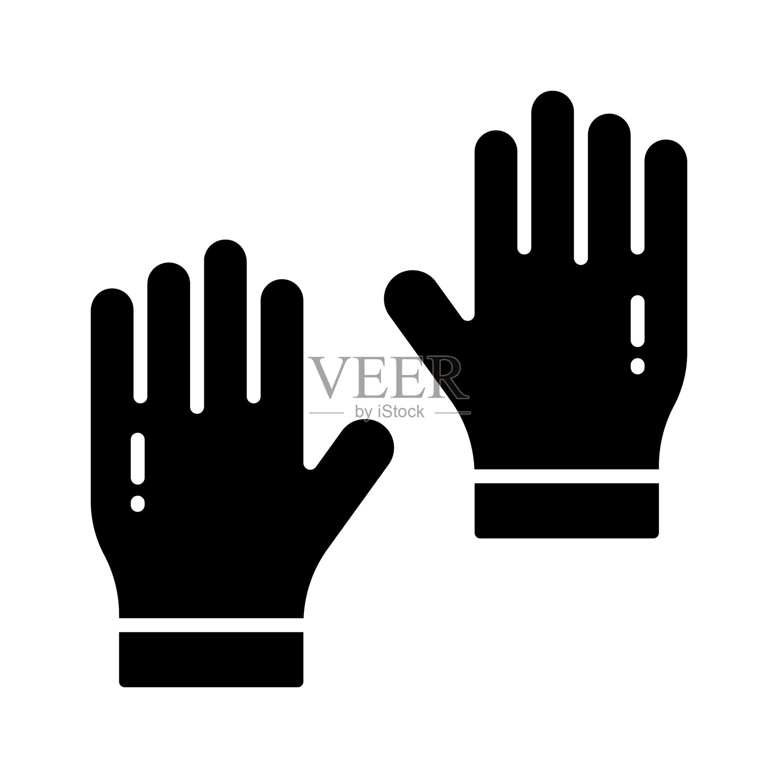 抓这个惊人的图标手套在可编辑的风格，孤立的白色背景插画图片素材