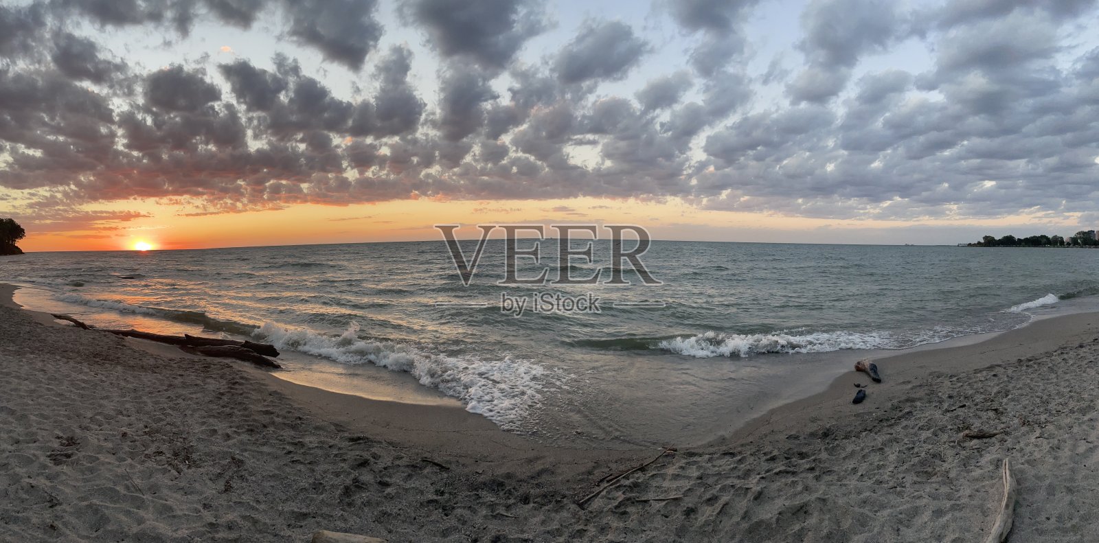 伊利湖日落照片摄影图片