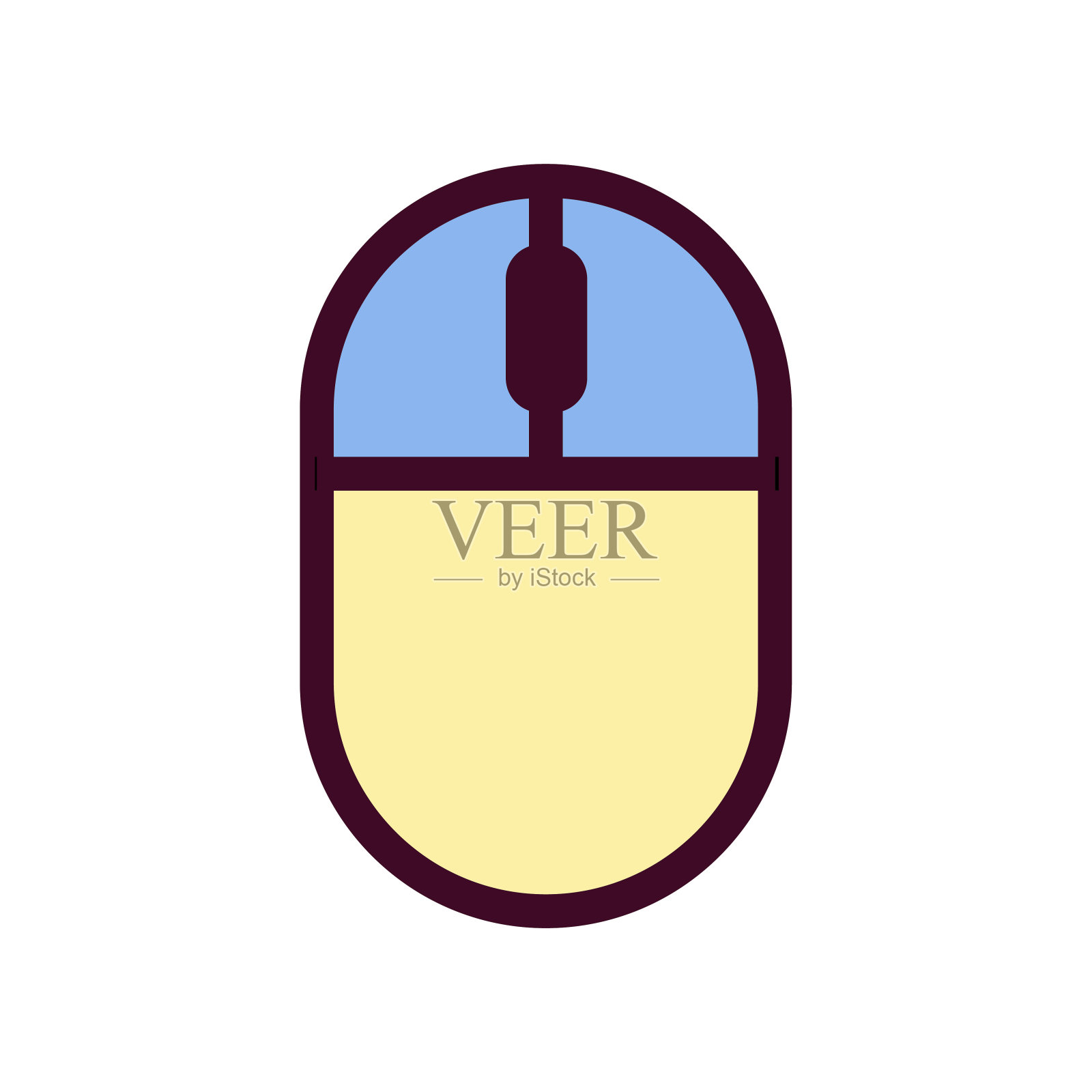 计算机鼠标图标矢量插图。计算机鼠标线性颜色图标插画图片素材