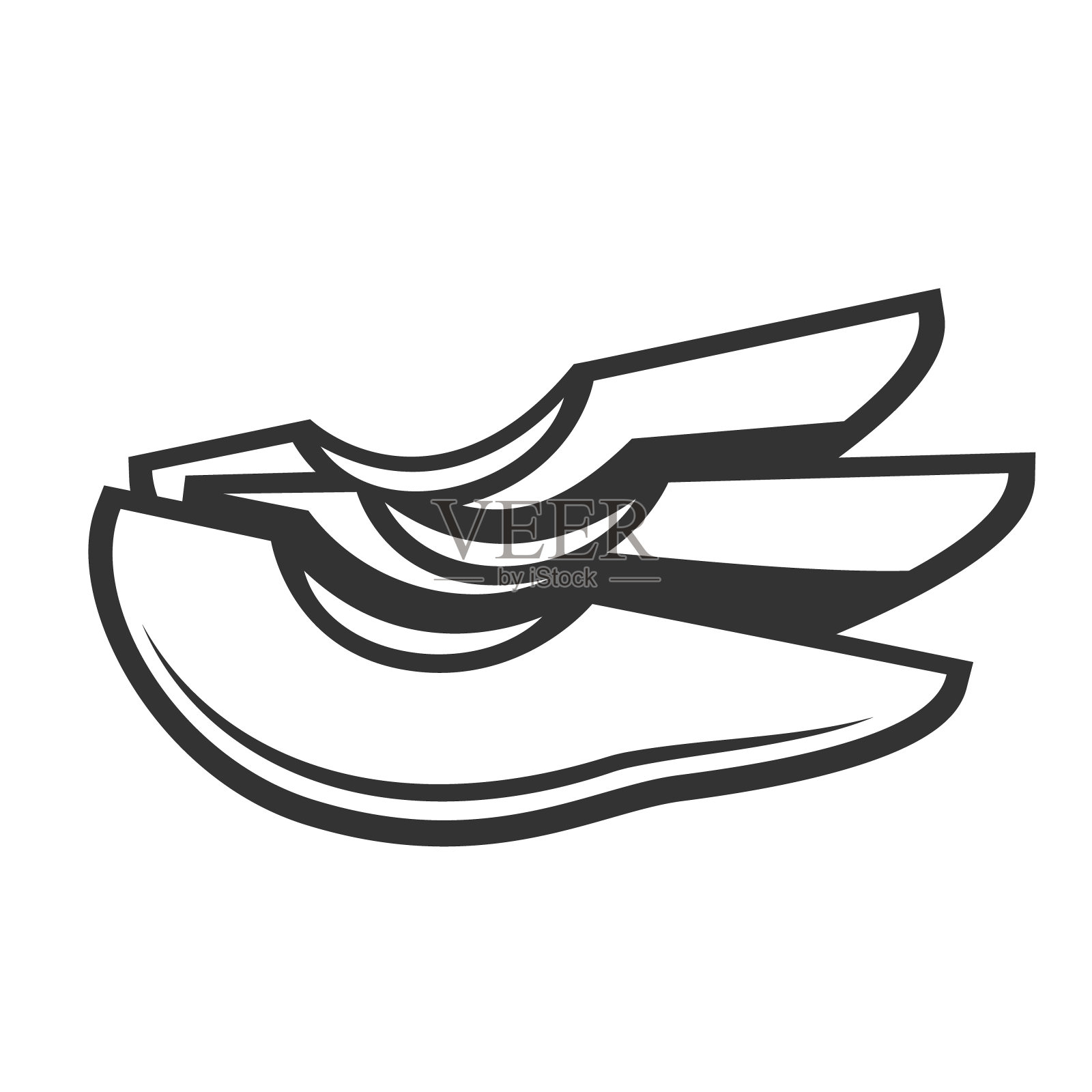 复古鳄梨图标孤立的白色背景插画图片素材