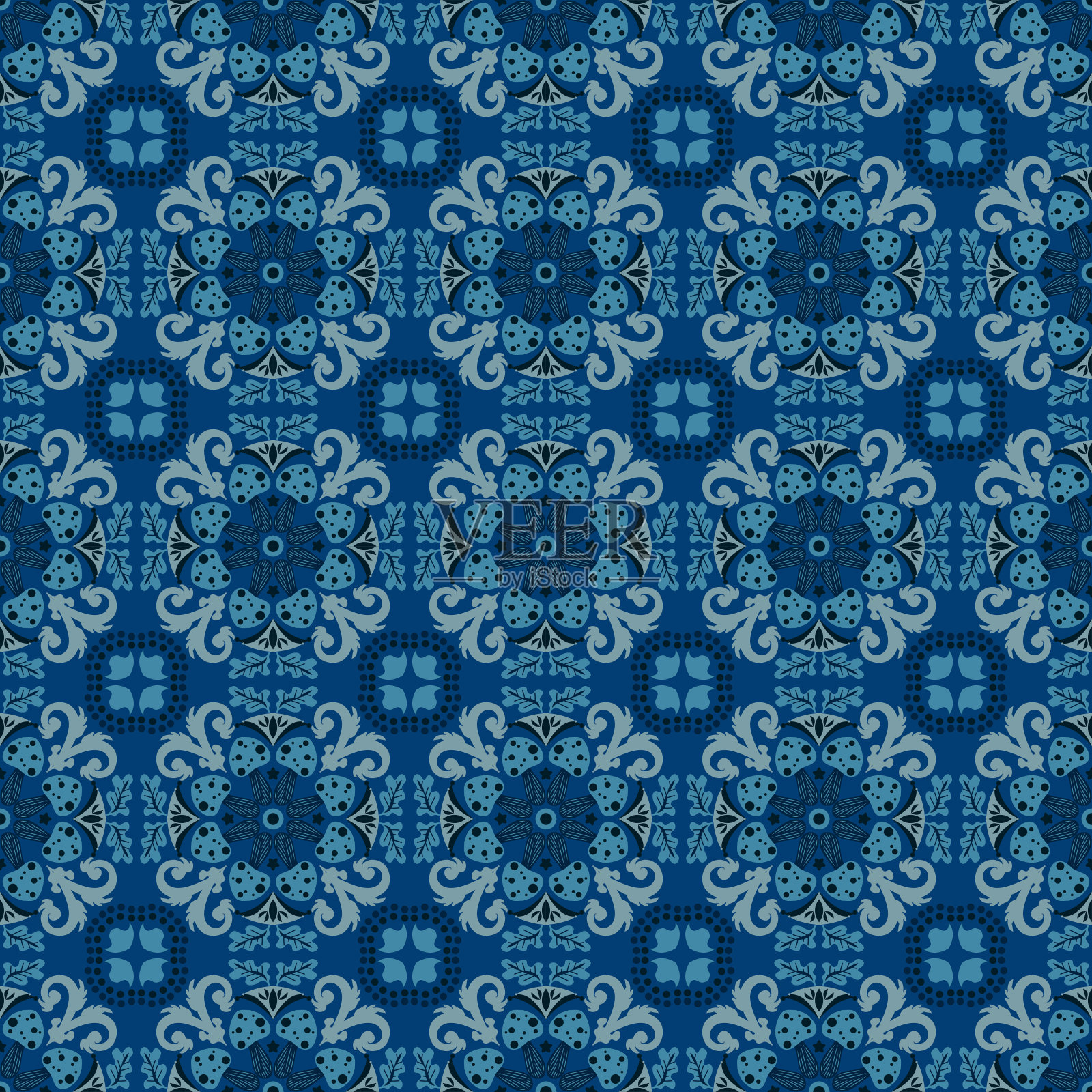 自然无缝图案花园花卉背景锦缎植物土著装饰艺术插画图片素材