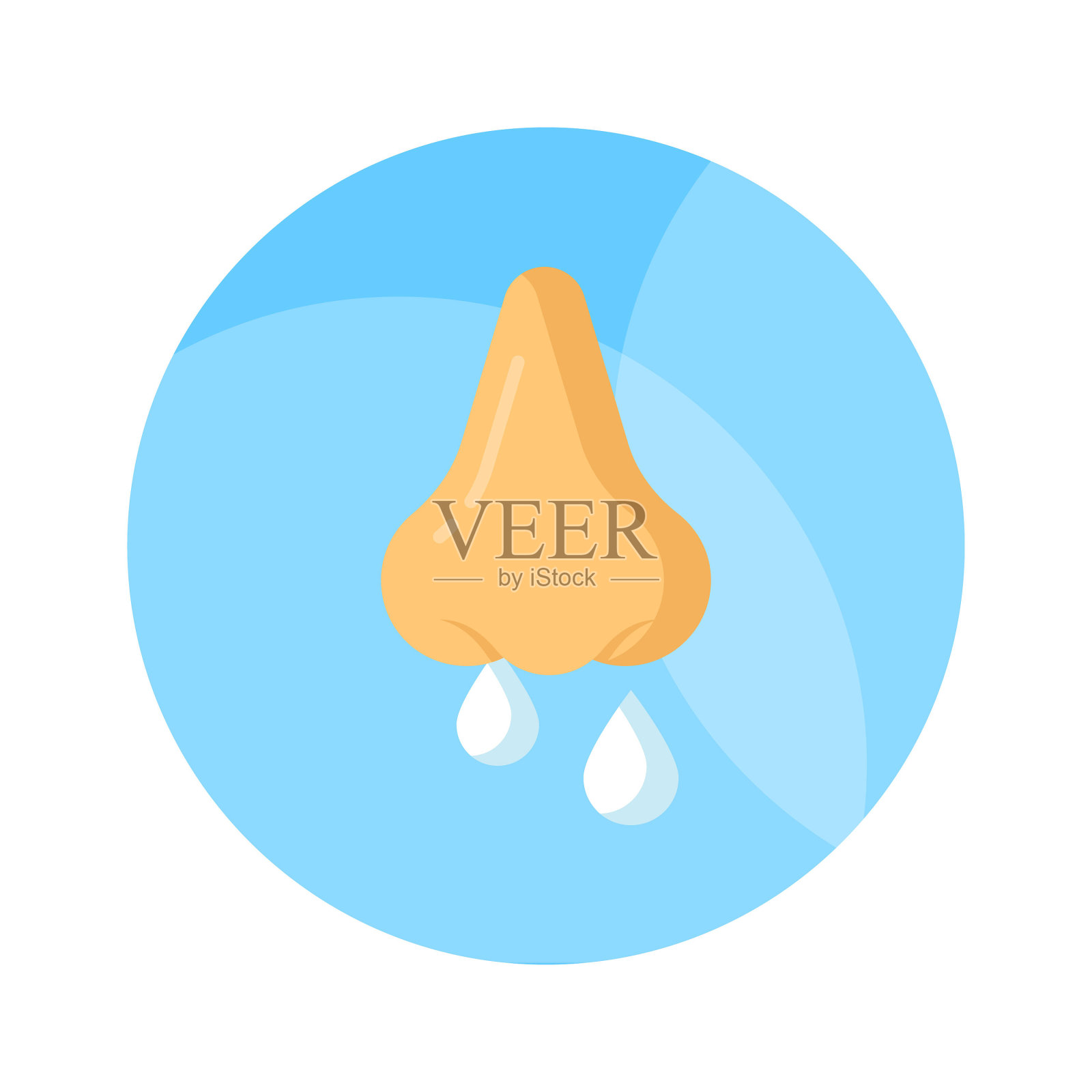 鼻带粘液，表示食用型流鼻概念向量插画图片素材