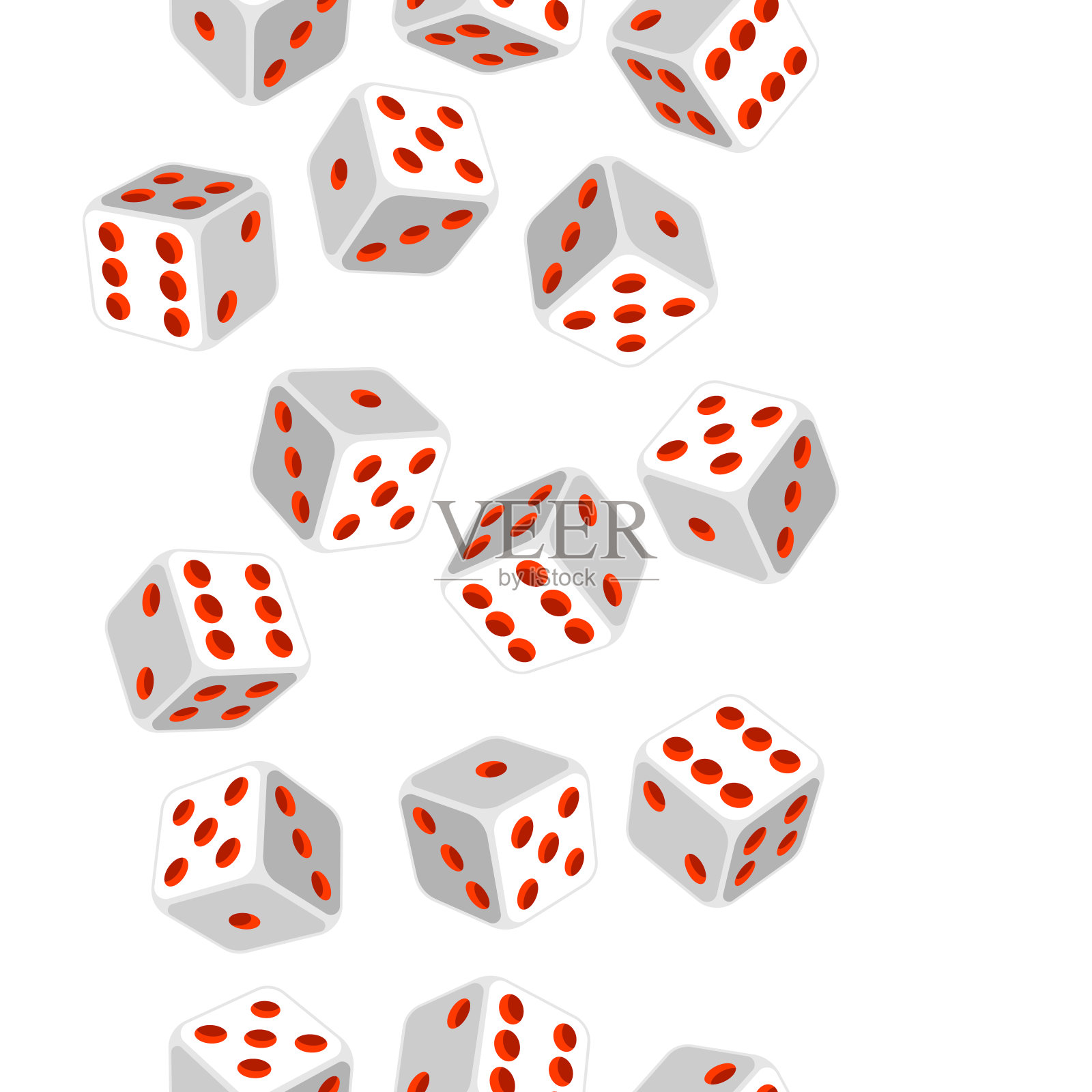 掷骰子的模式。游戏骰子图像。赌场和赌博插图。插画图片素材