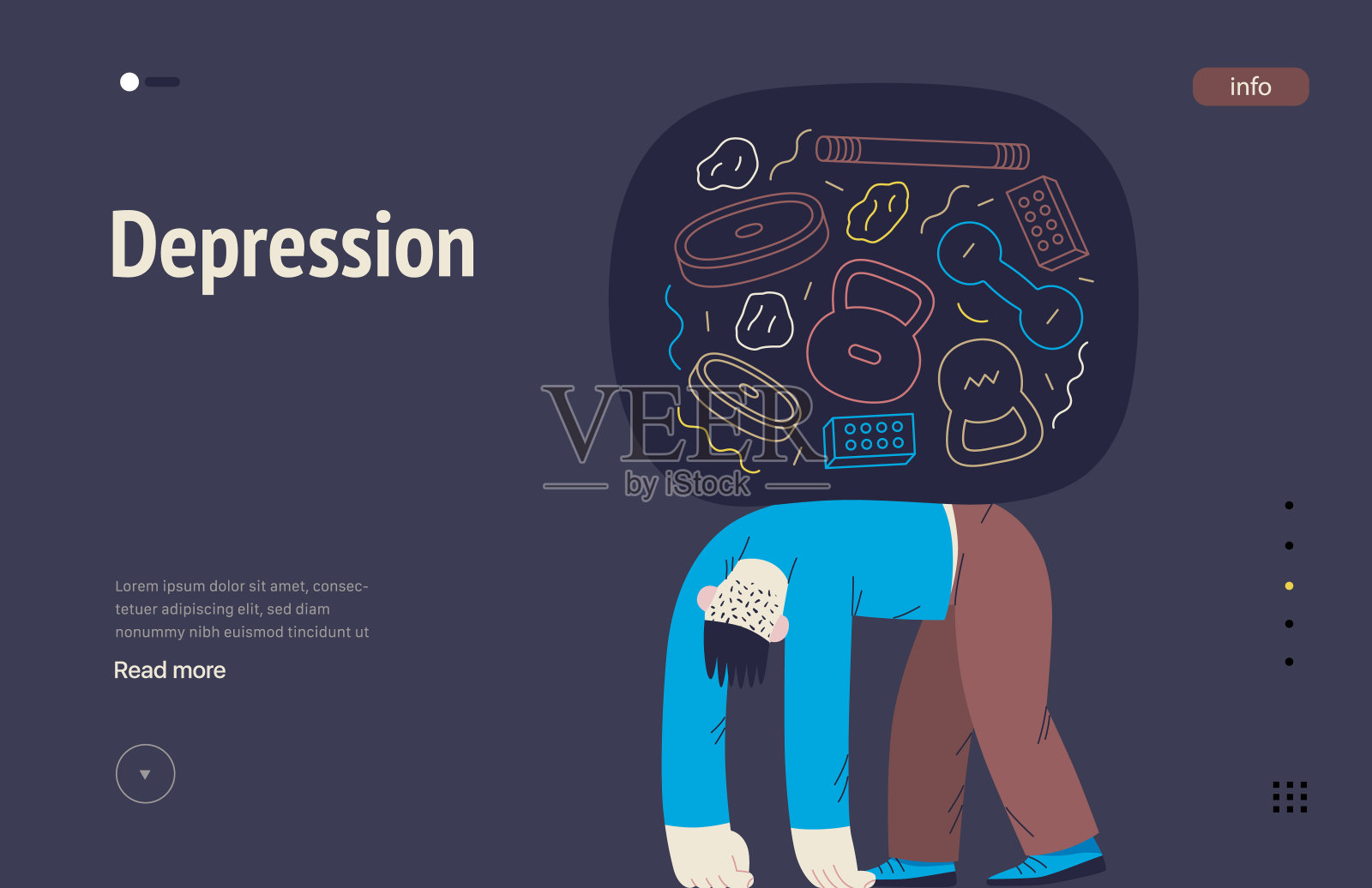 精神障碍矢量网页模板插画图片素材