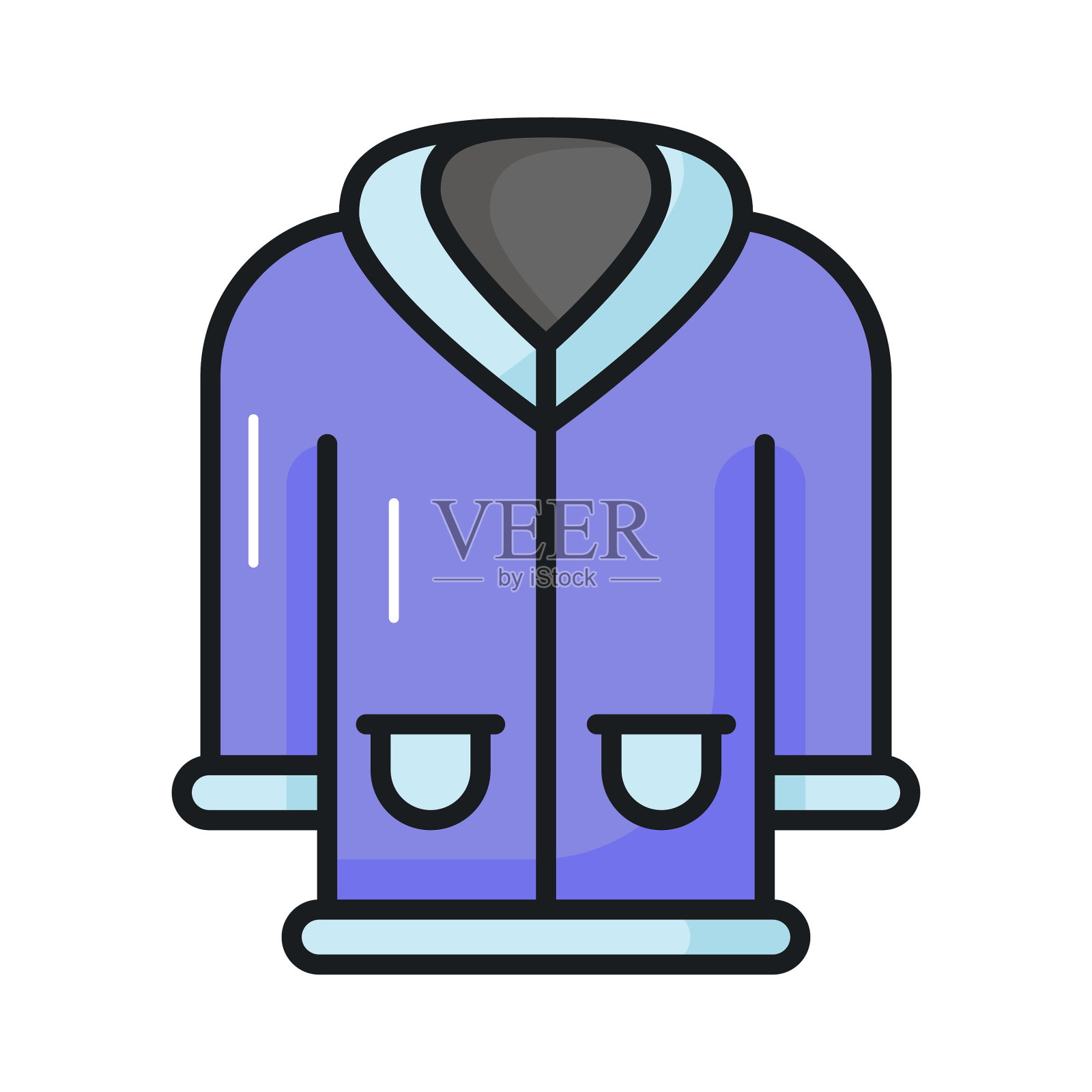 一个惊人的图标大衣在现代风格孤立的白色背景插画图片素材