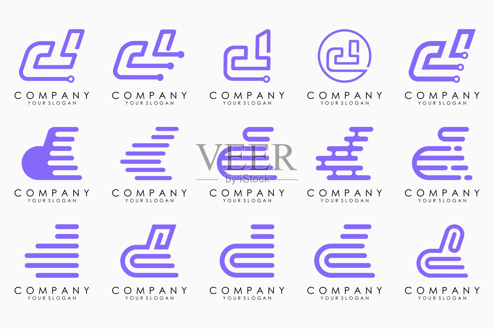 抽象字母D标志图标集。设计适合商务的豪华、典雅、简约。插画图片素材