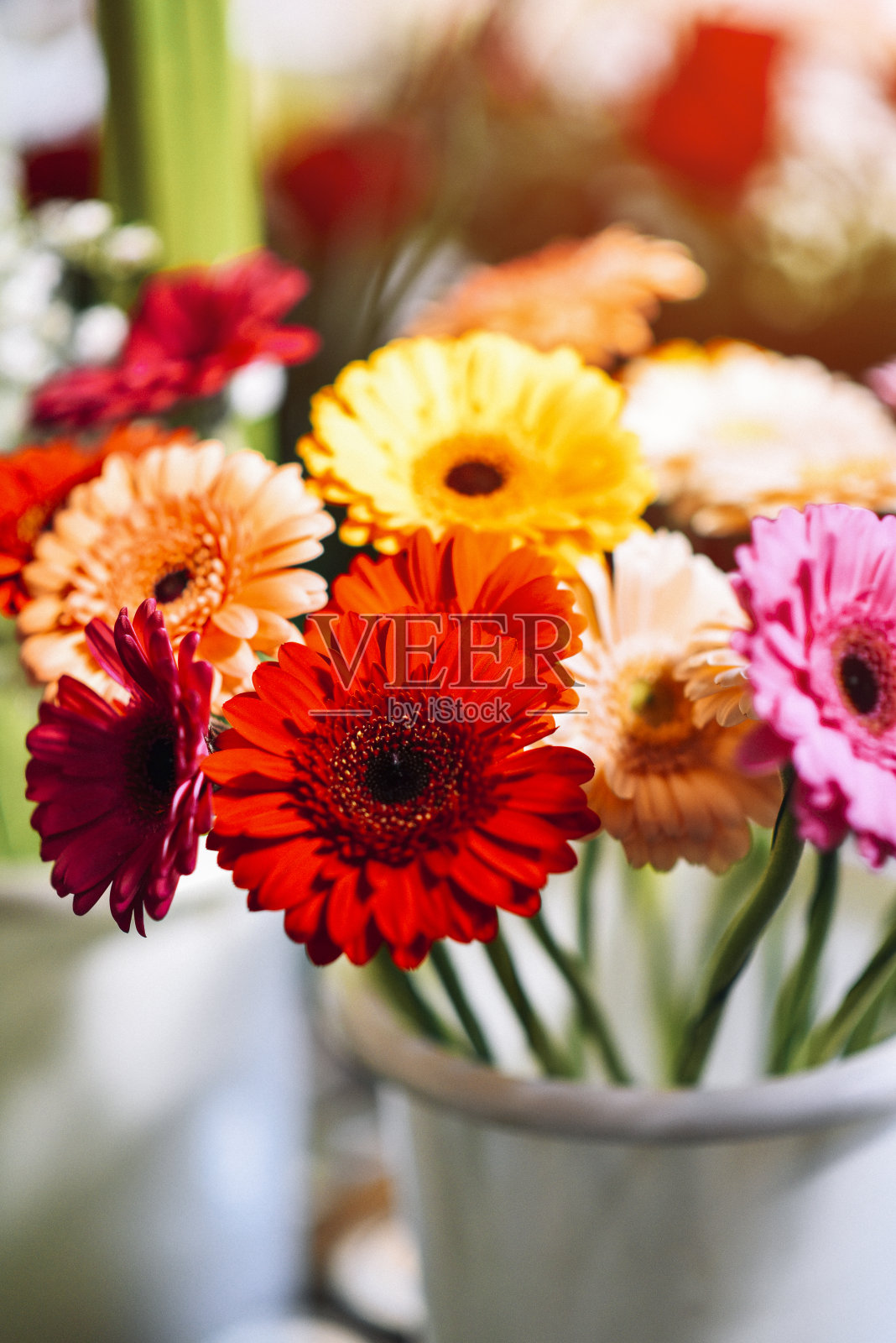 在农贸市场出售的鲜花照片摄影图片