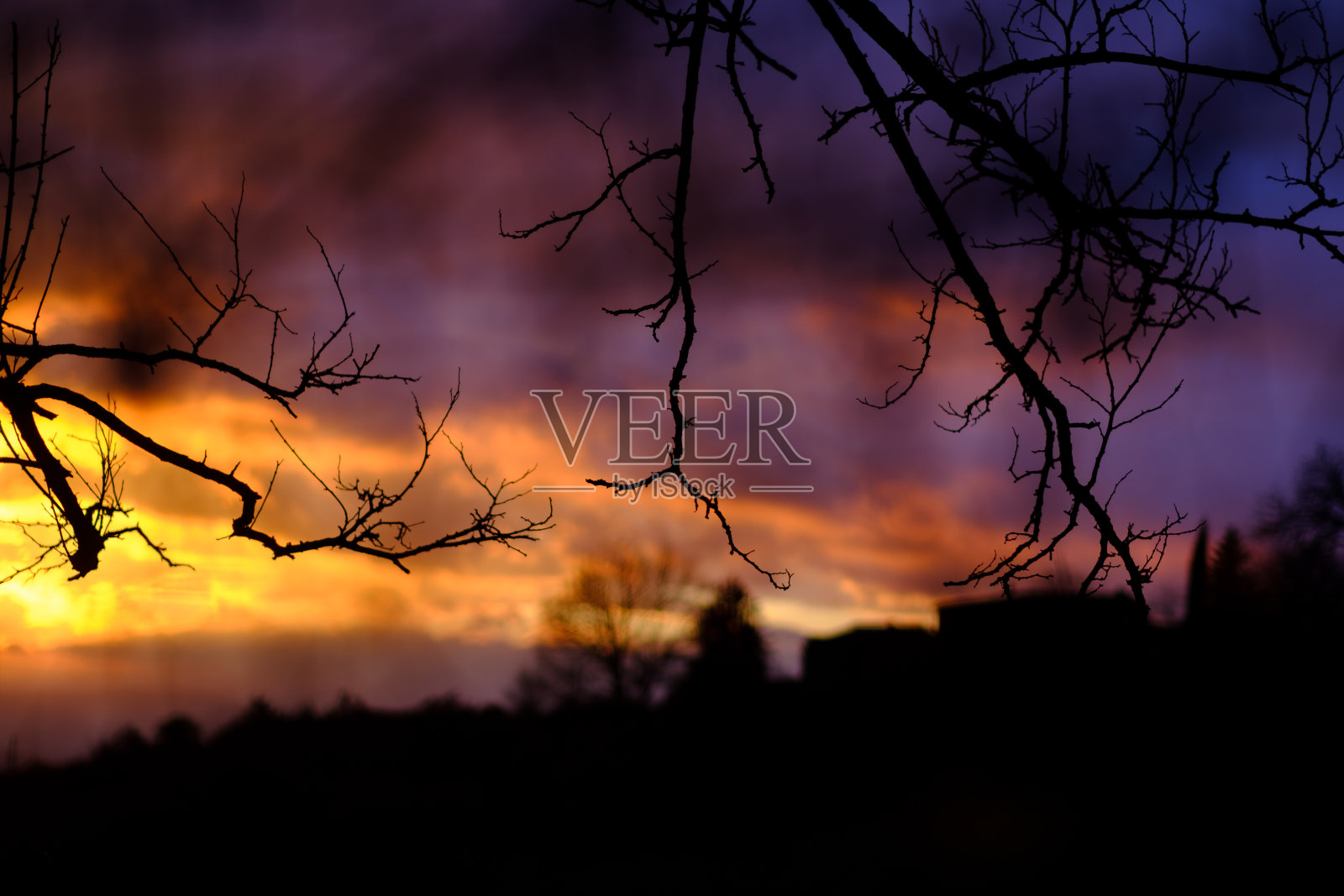 冬天日落照片摄影图片