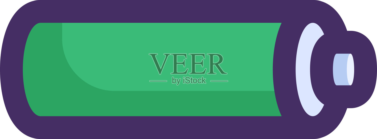 扁平外形危险废旧电池小插画图片素材