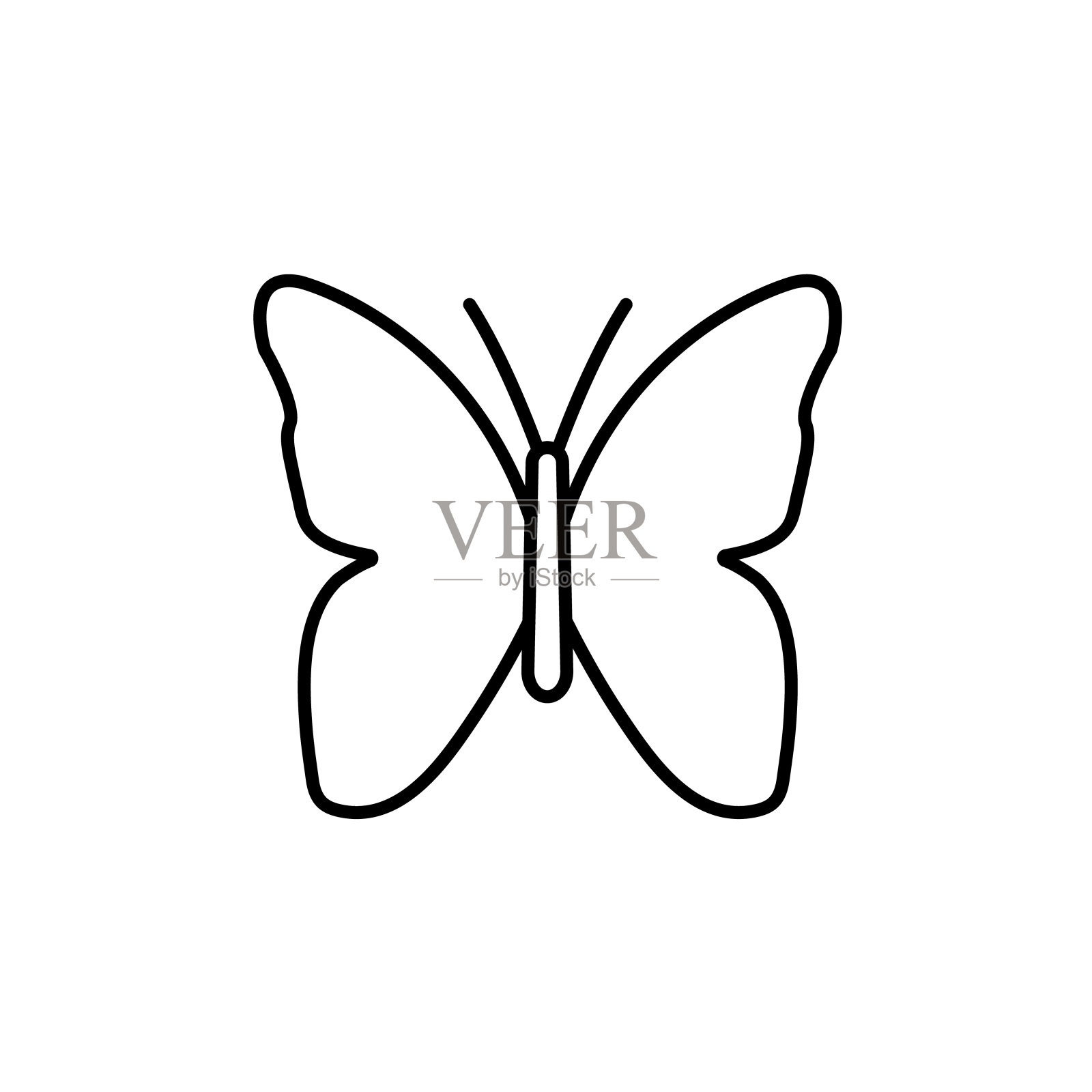 蝴蝶线图标，标志矢量插画图片素材