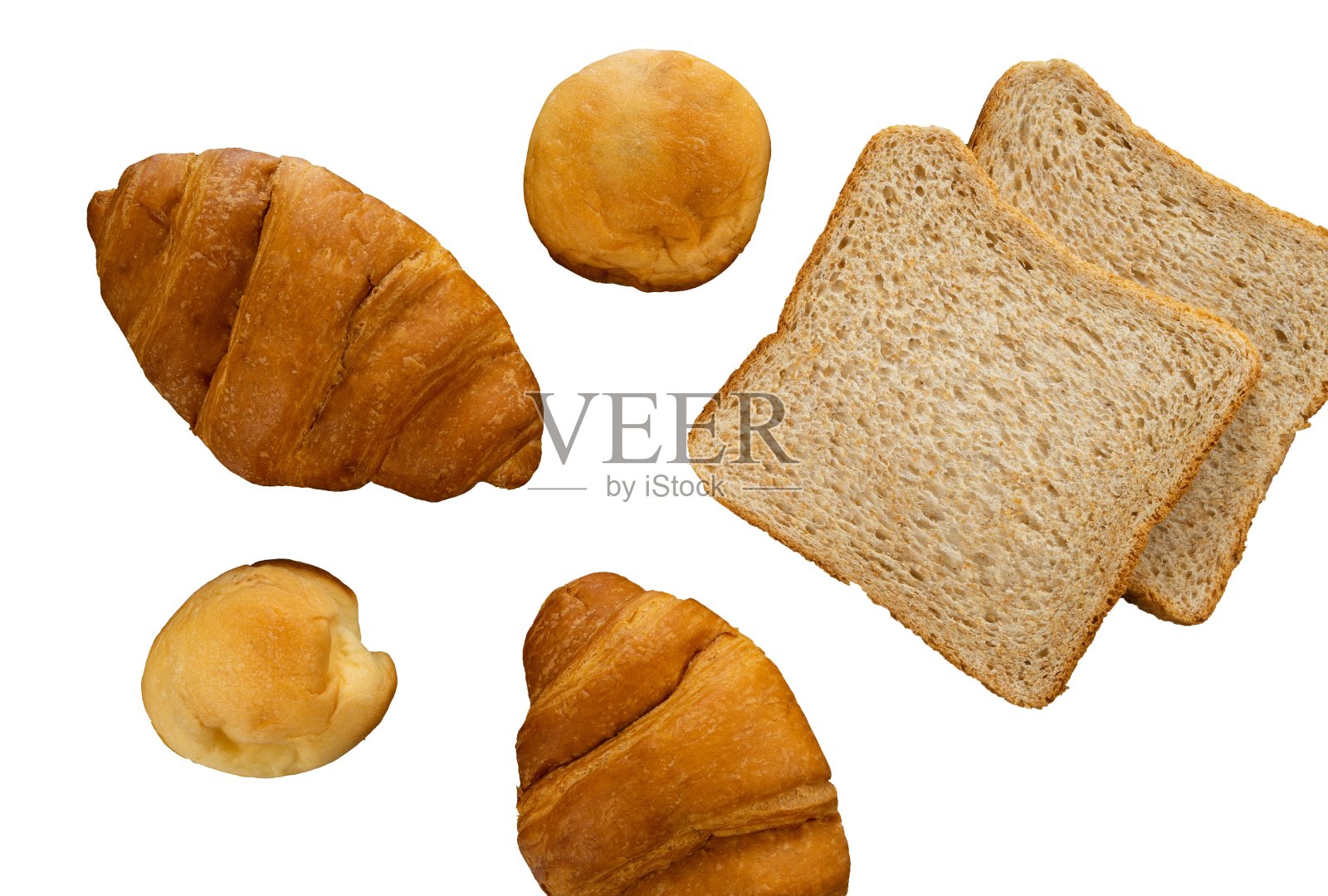 一套新鲜的面包当早餐照片摄影图片