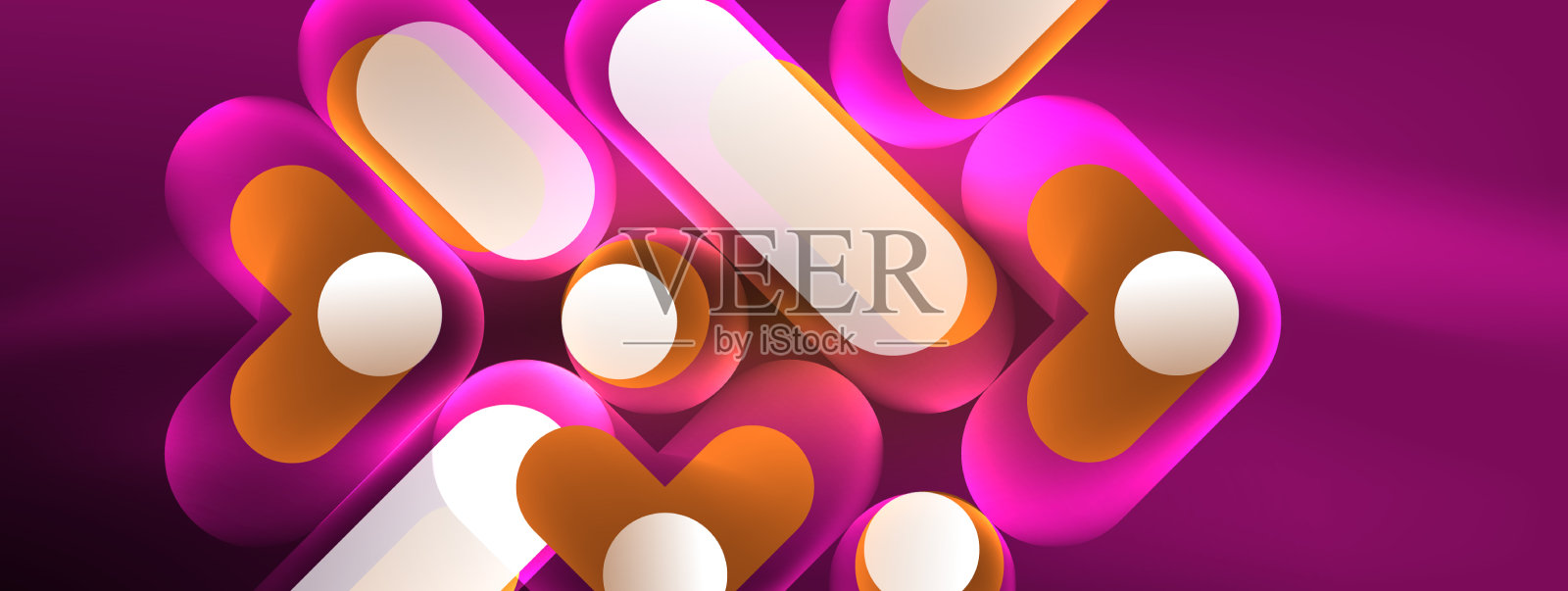 霓虹圆抽象背景模板插画图片素材