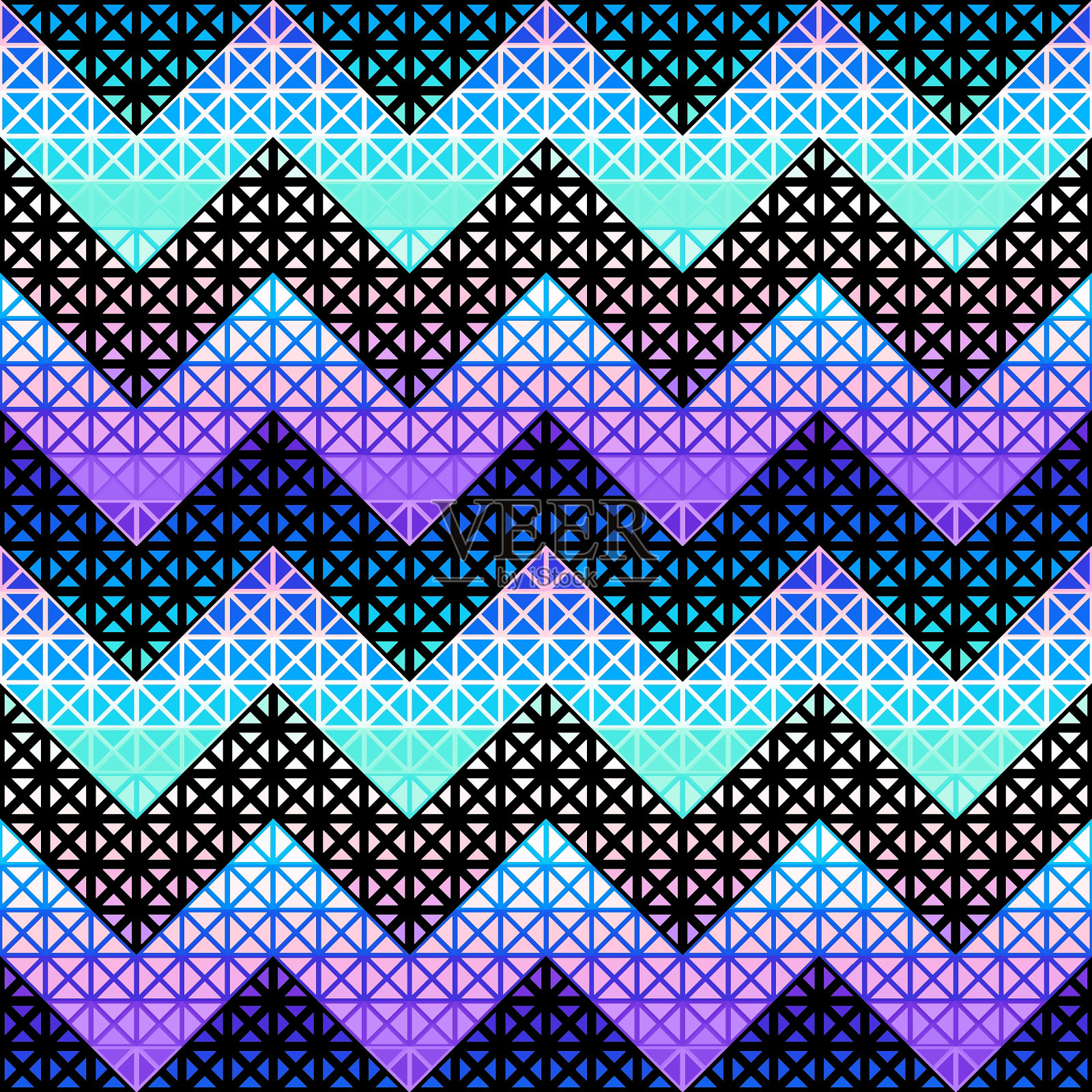 一个三角形的无缝矢量图案背景。插画图片素材