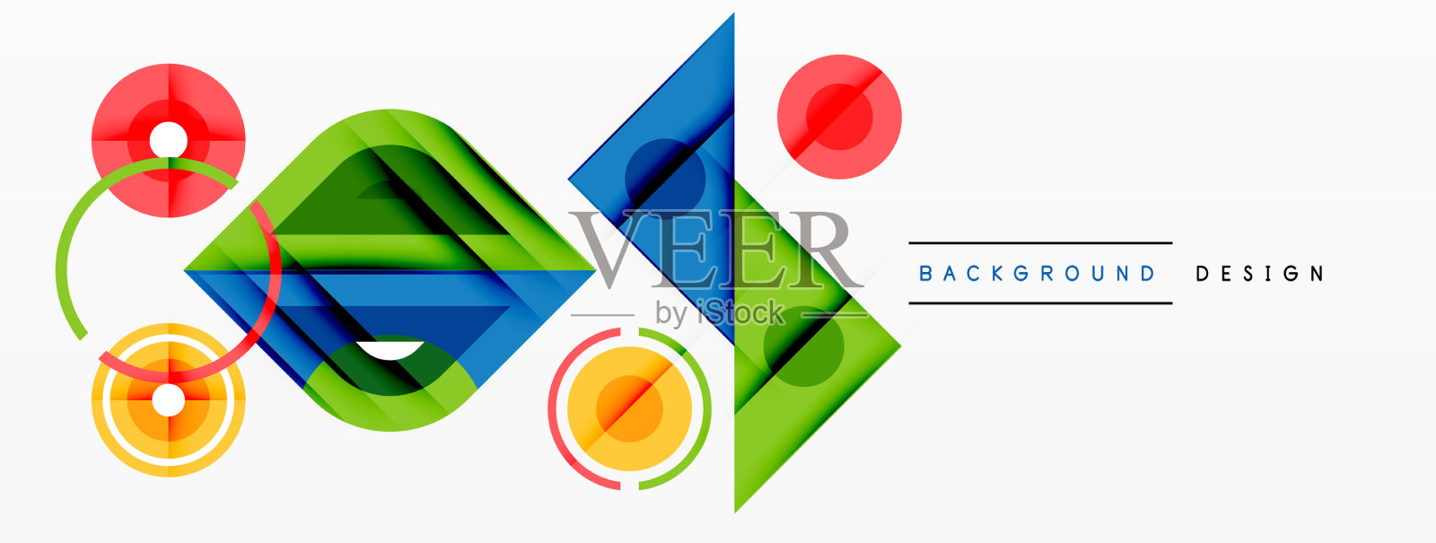 彩色三角形和圆形背景插画图片素材