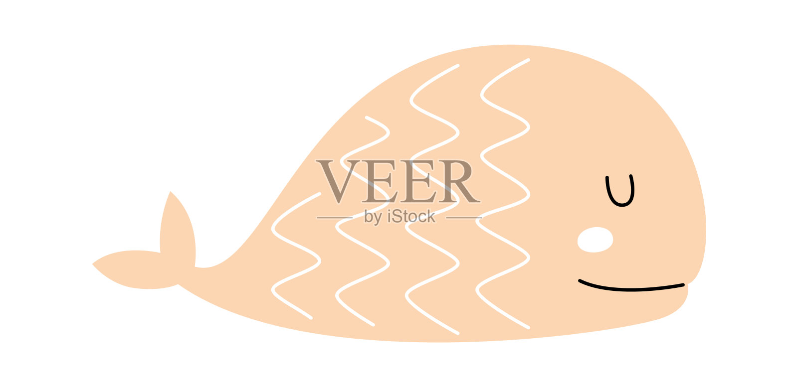 幼稚的卡通鲸插画图片素材