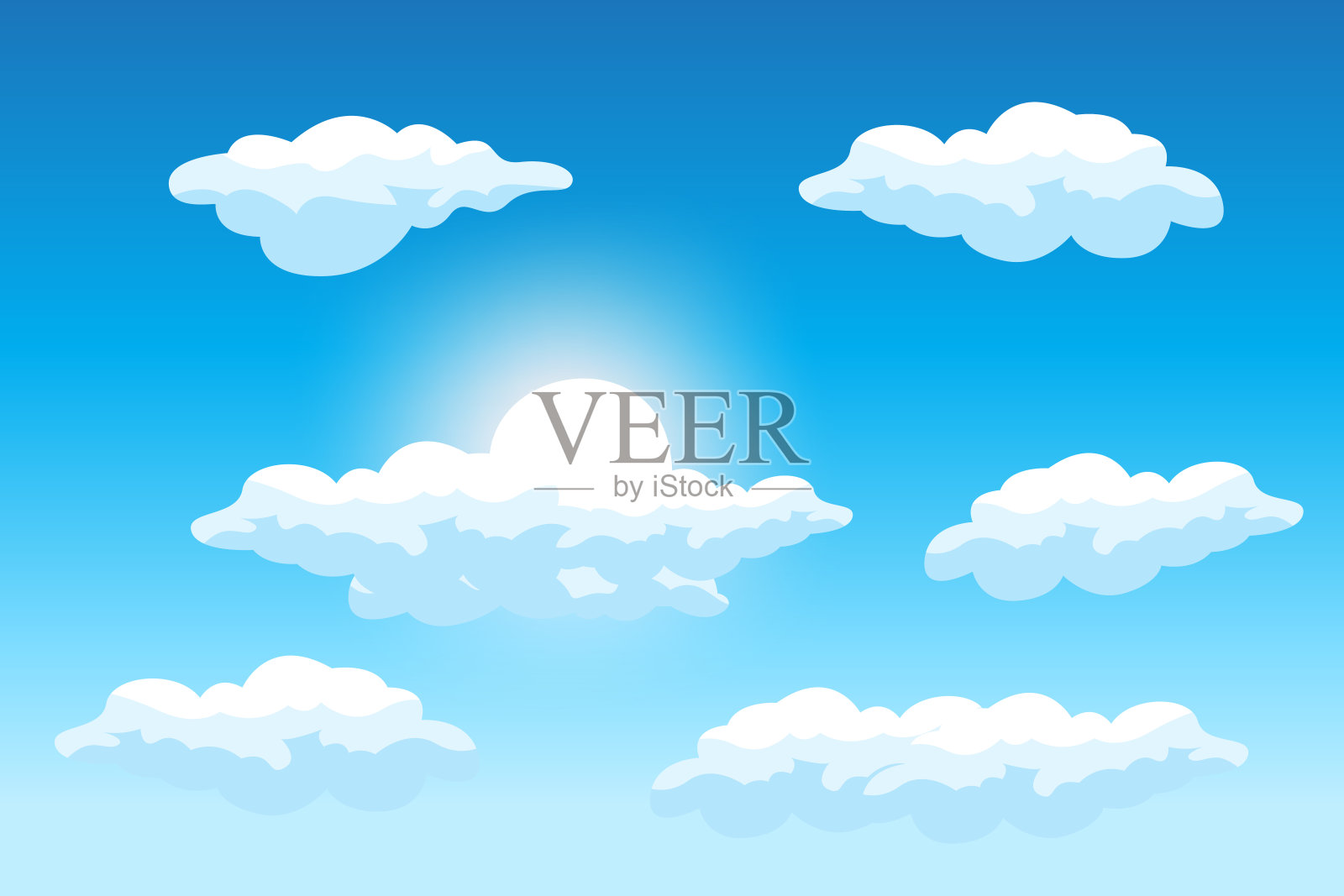 云背景设计，天空景观插图，装饰矢量，横幅和海报插画图片素材