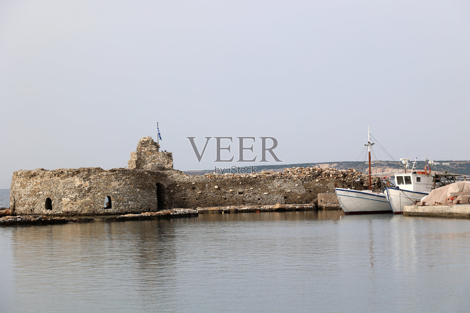 纳乌萨-帕罗斯-基克拉泽-希腊的威尼斯堡垒照片摄影图片