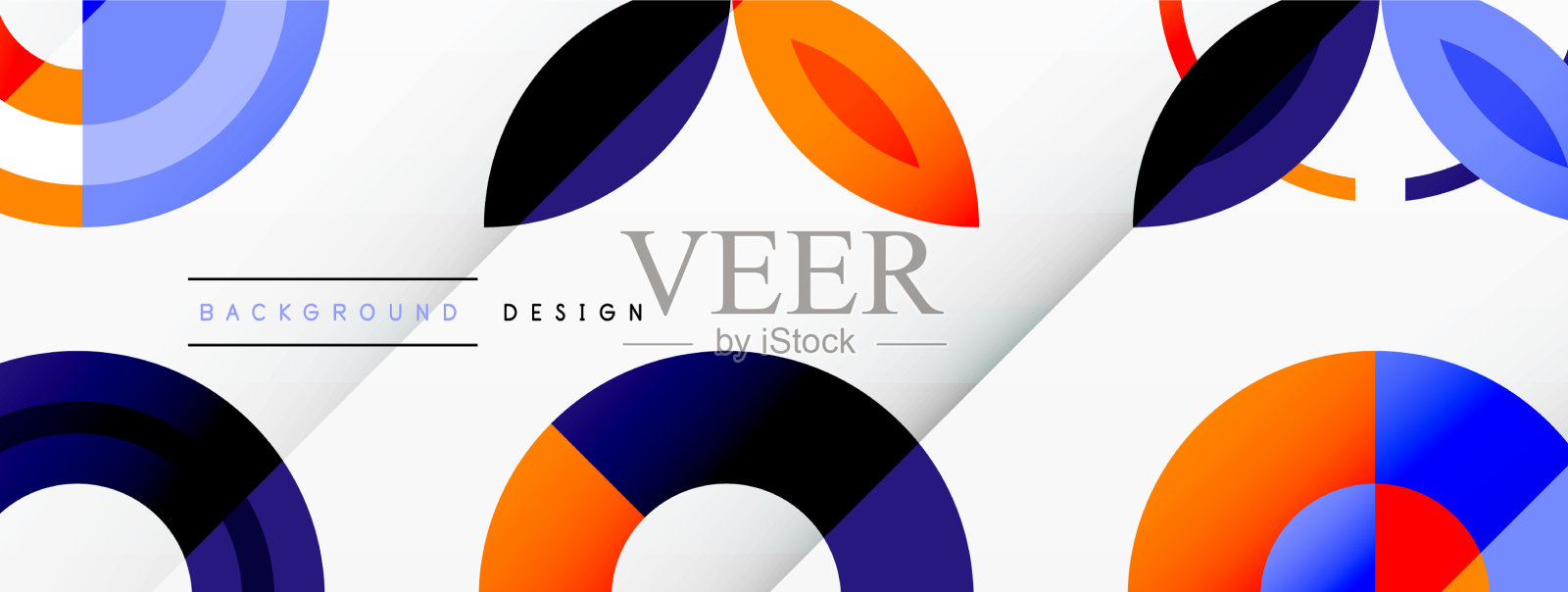 五颜六色的圆圈在一个网格组成抽象插画图片素材