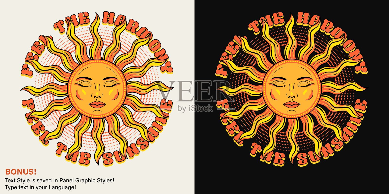 标签有太阳，有脸，有文字插画图片素材