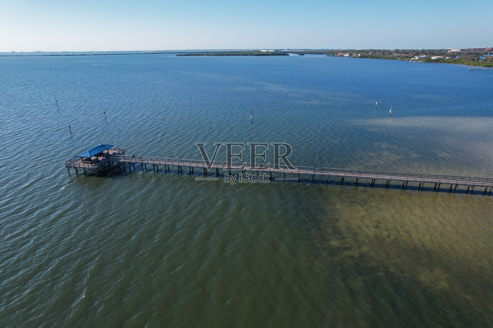 无人机拍摄的安全港，美国佛罗里达州照片摄影图片