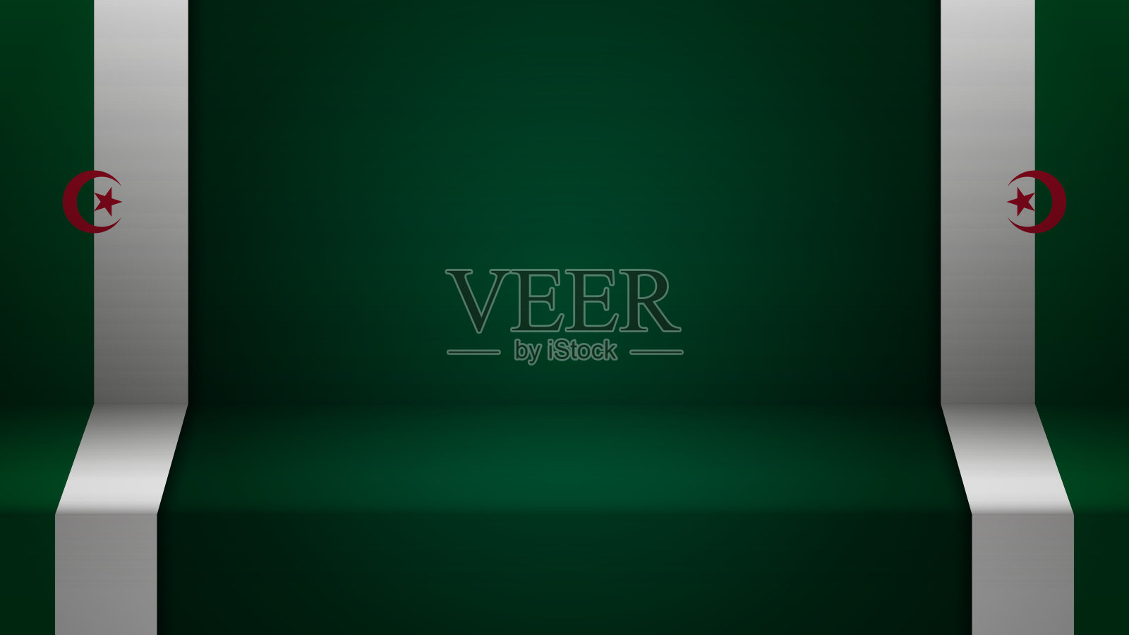 EPS10矢量背景与阿尔及利亚国旗的颜色。插画图片素材