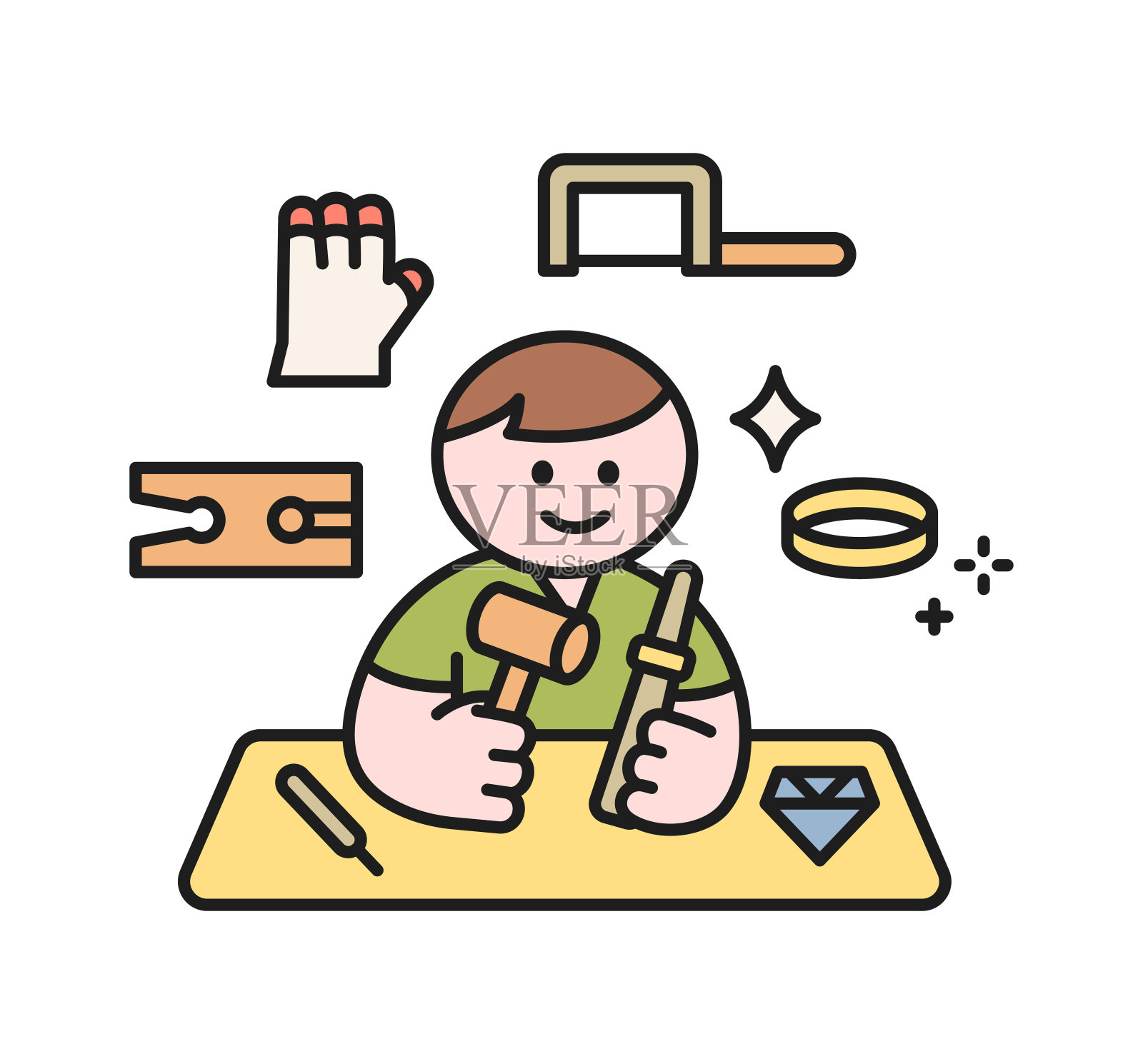 手工工坊班插画图片素材