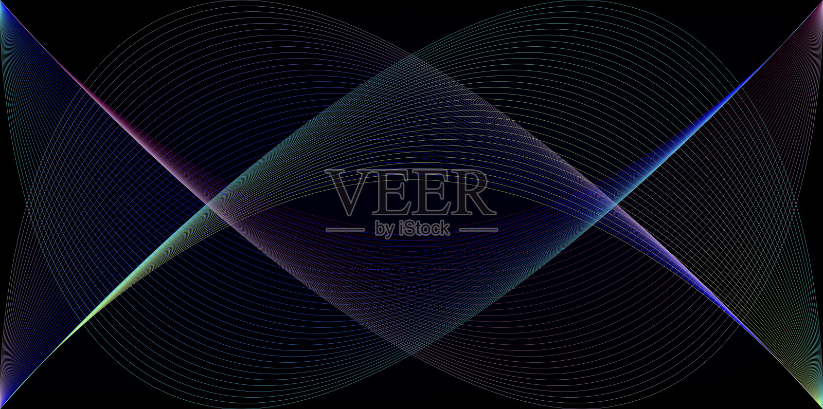 矢量抽象几何背景。抽象现代线波设计。矢量插图。插画图片素材