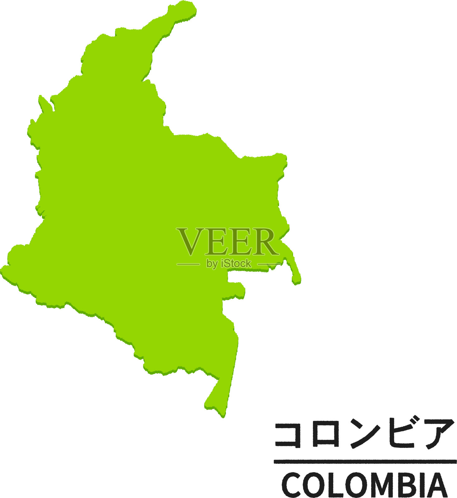 哥伦比亚地图插画图片素材