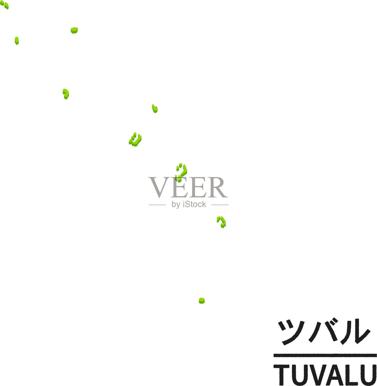 图瓦卢地图插画图片素材