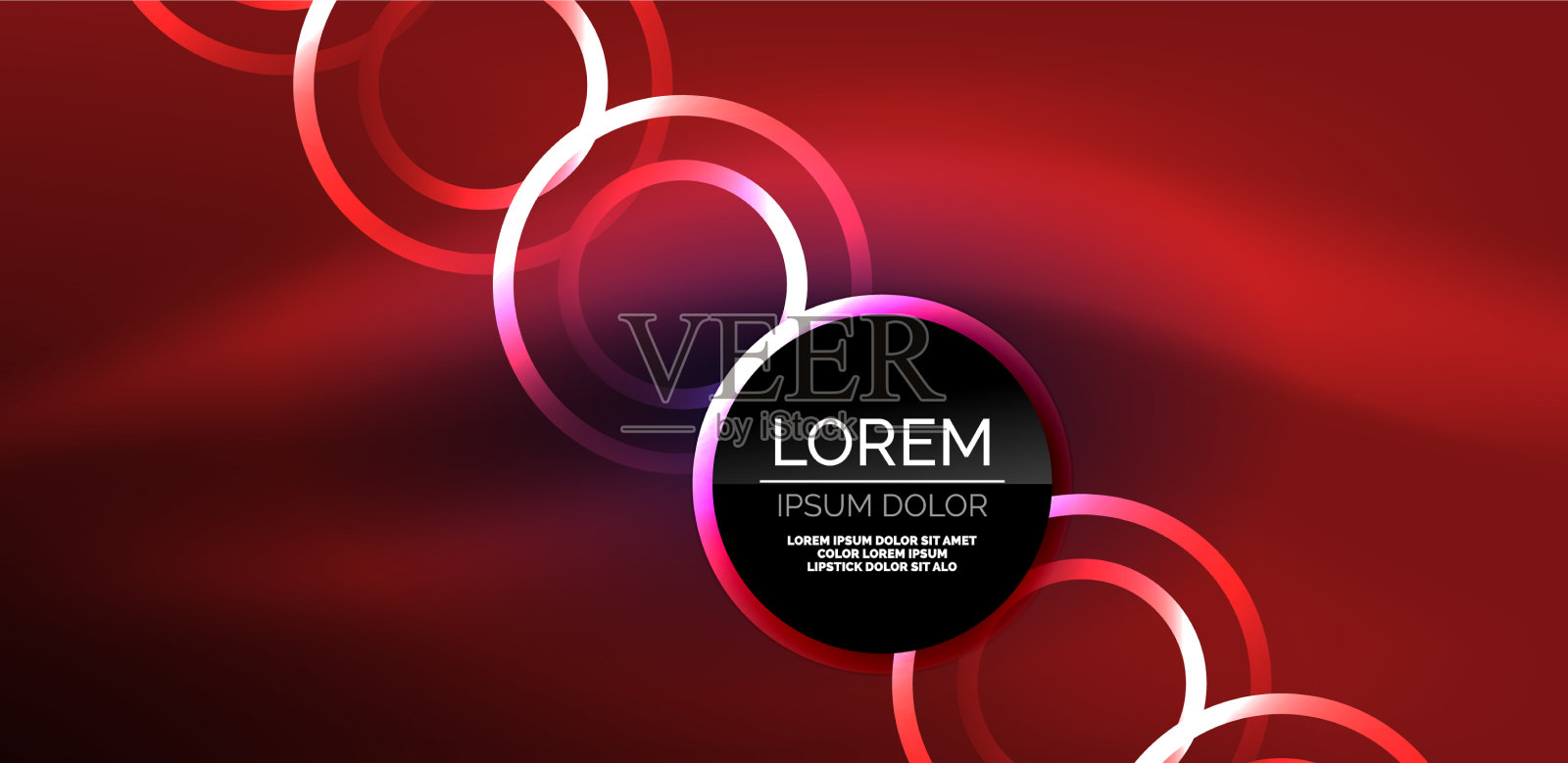 霓虹激光线，圆，波抽象插画图片素材