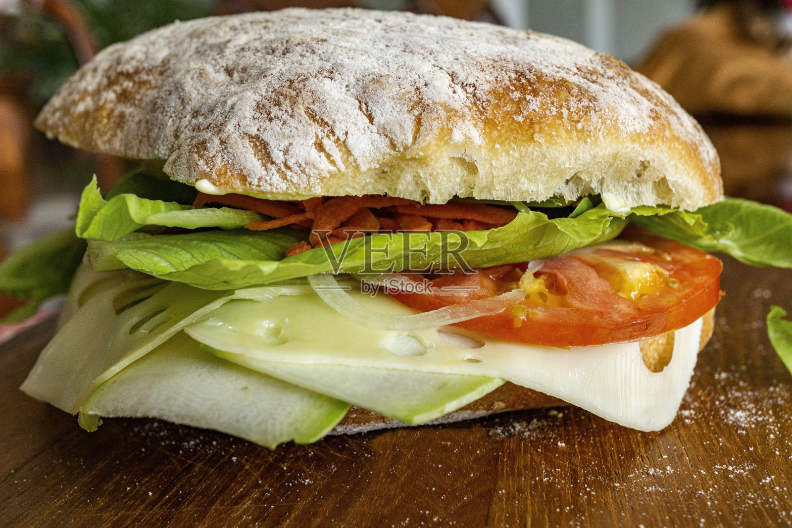 素食三明治照片摄影图片