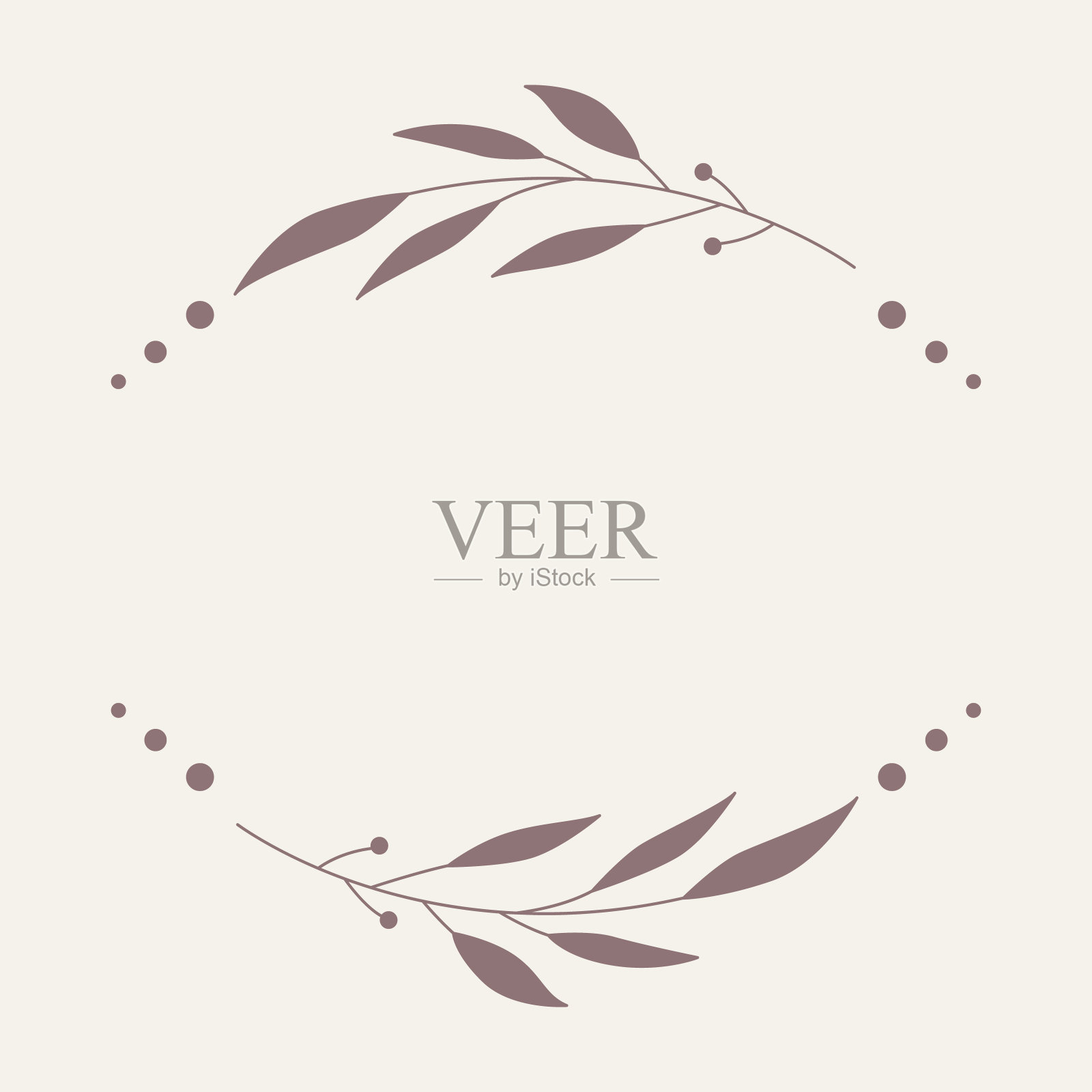 手绘树叶树枝边框插画图片素材