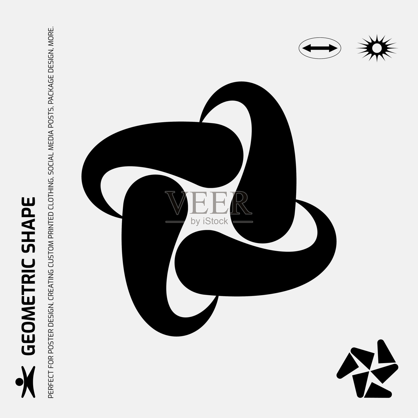 通用几何形状，明亮大胆的元素平面设计插画图片素材