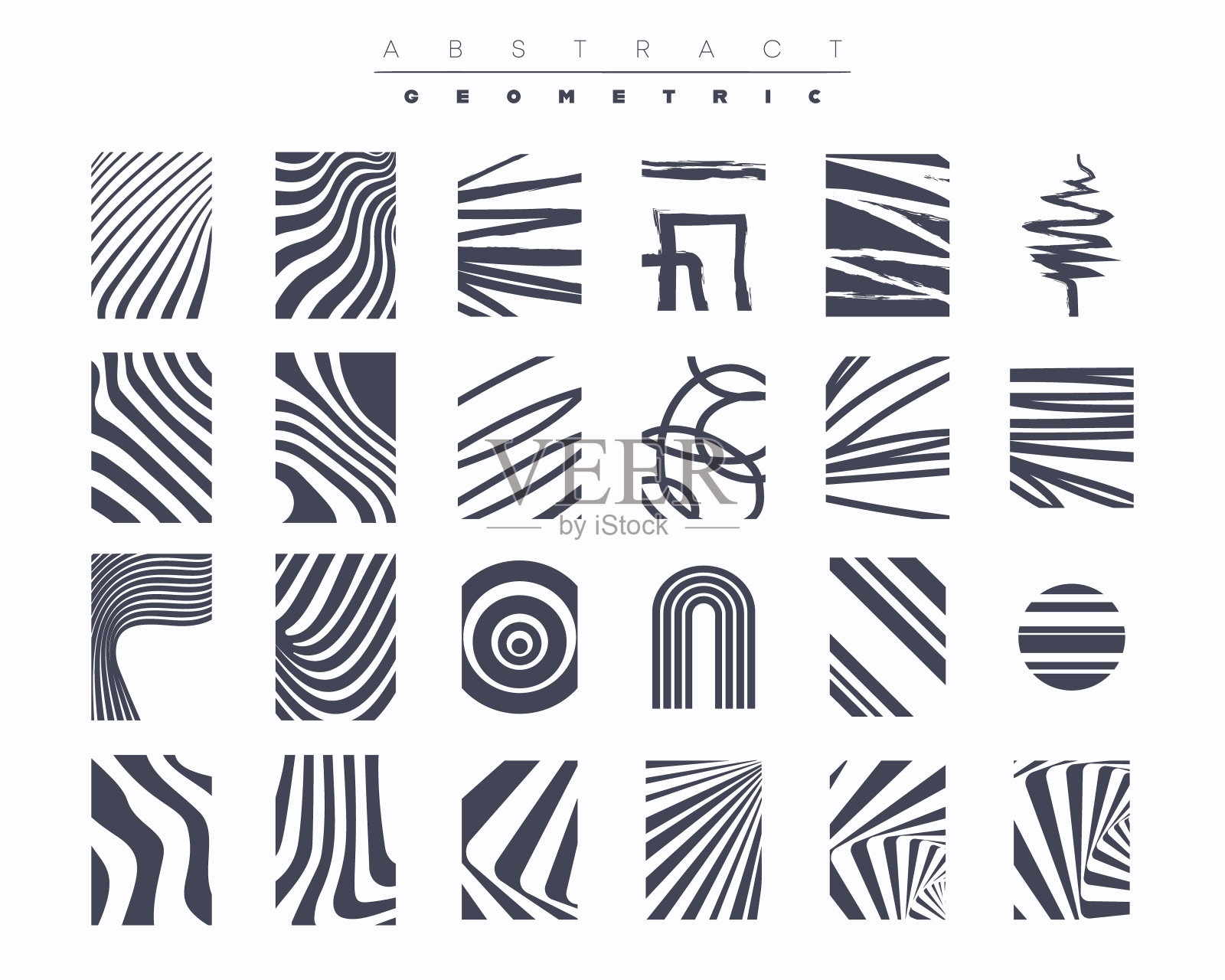 几何抽象形状设置传单，海报，小册子封面，背景，壁纸，排版，或其他印刷产品。矢量图插画图片素材