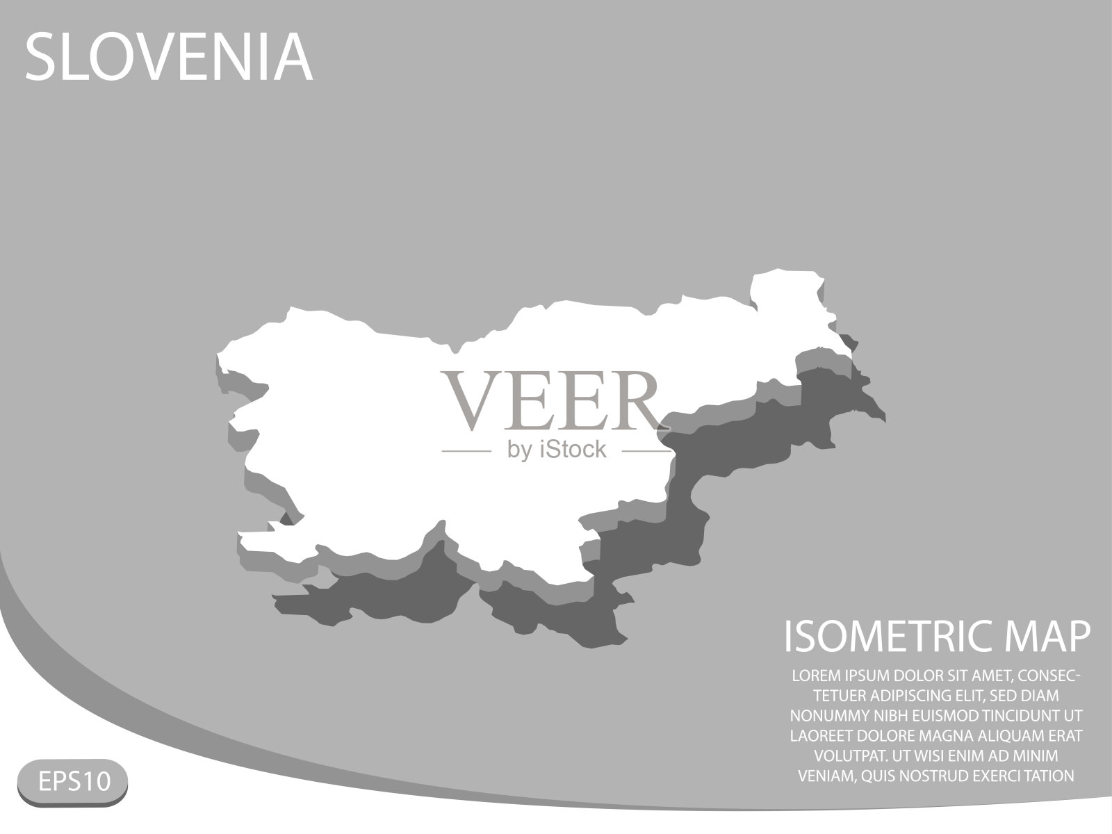 斯洛文尼亚等距地图的白色元素为灰色
背景的概念图易于编辑和自定义。每股收益10插画图片素材
