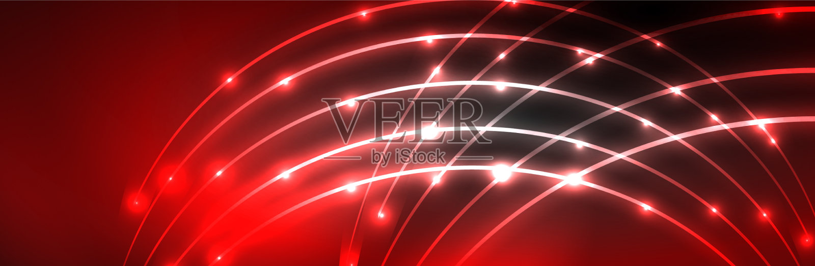 霓虹灯发光流体波线神奇能量空间插画图片素材