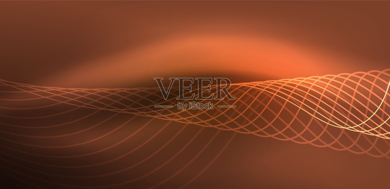 闪亮发光的霓虹灯波或霓虹灯激光秀插画图片素材