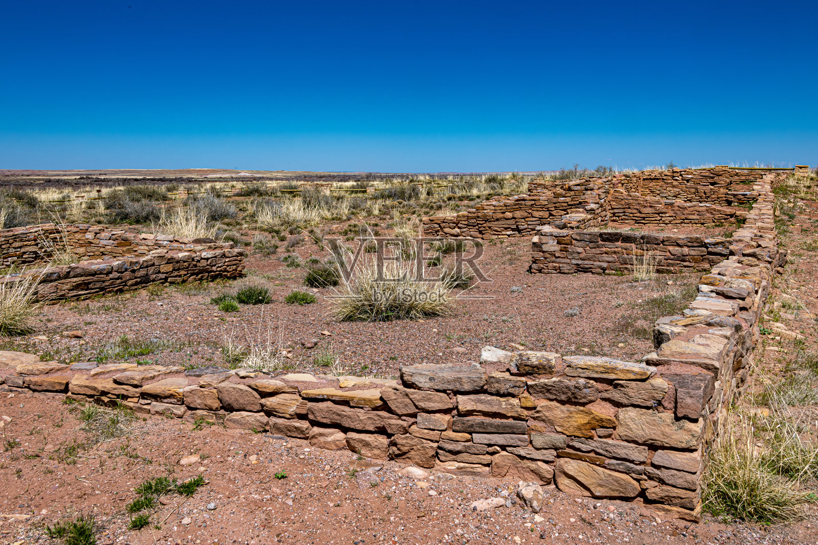 石化森林国家公园里的美洲原住民住宅照片摄影图片