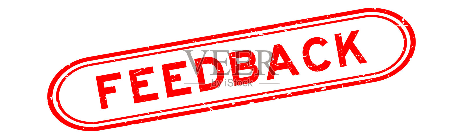垃圾红色反馈字橡胶印章在白色背景插画图片素材