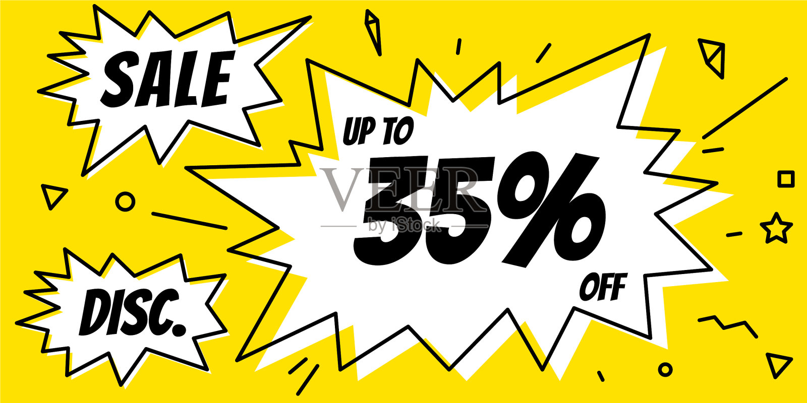 35销售折扣泡沫线艺术聊天漫画插画图片素材