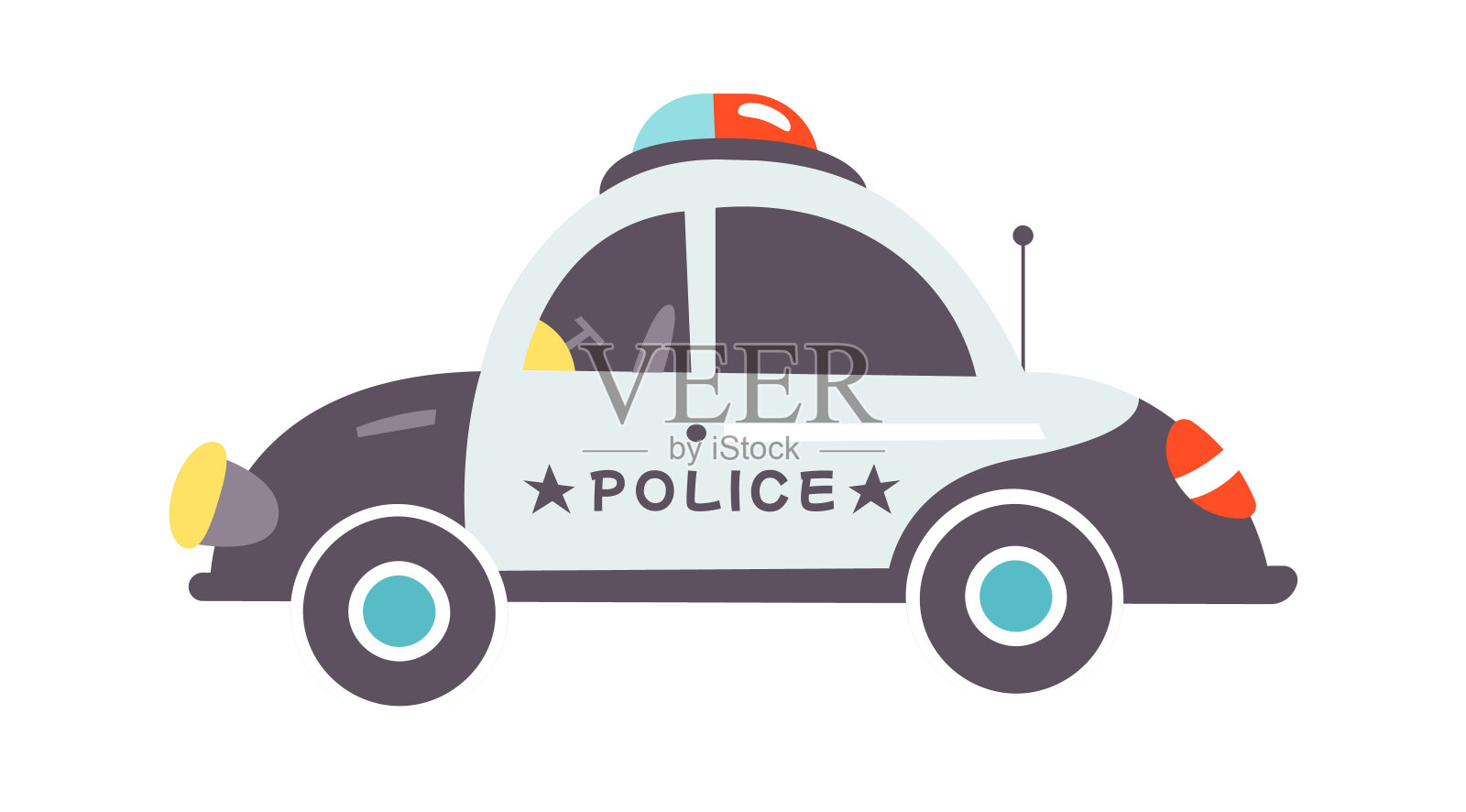 警车插画图片素材