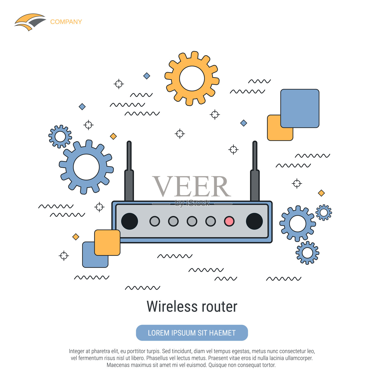 无线路由器矢量图插画图片素材