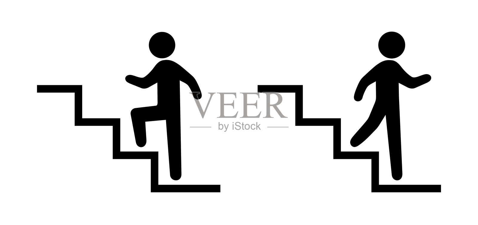 楼梯上一个男人的肖像插画图片素材