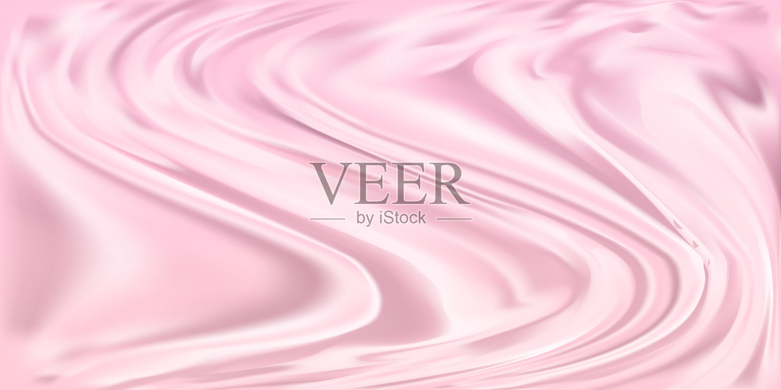 粉红色背景与柔软的波浪。现实的豪华质感。干净的丝布。向量。插画图片素材