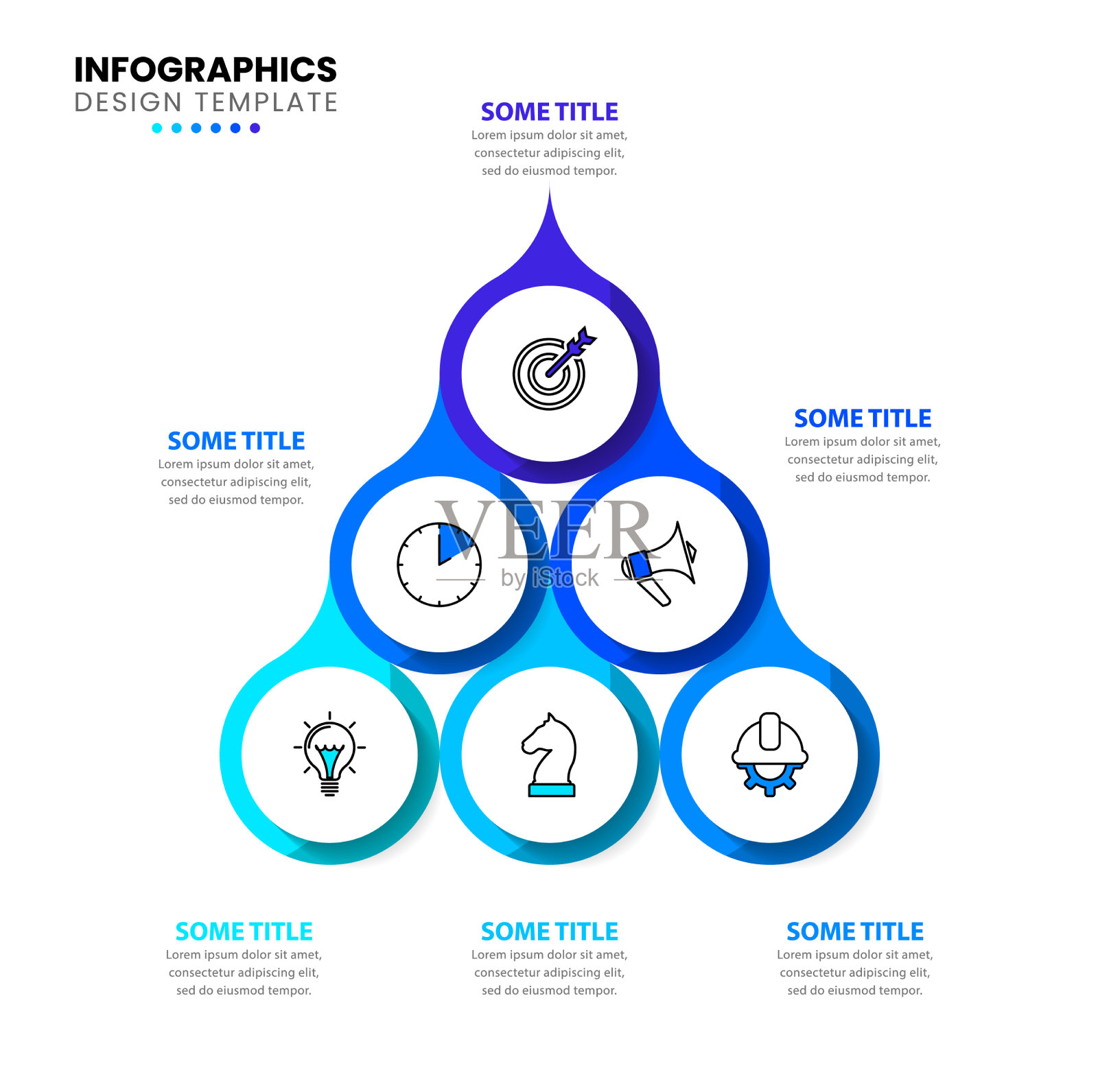 信息图模板金字塔从6水创建插画图片素材