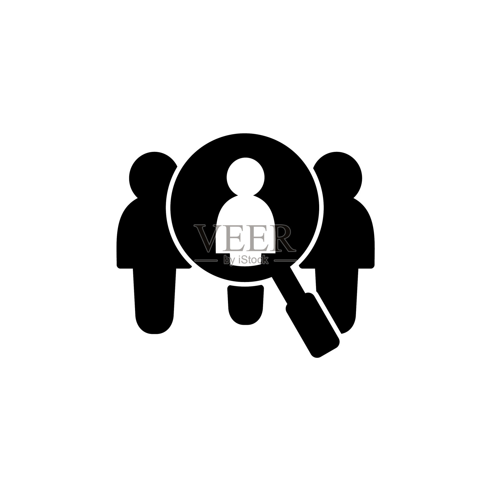 招聘图标搜索职位空缺图标放大插画图片素材