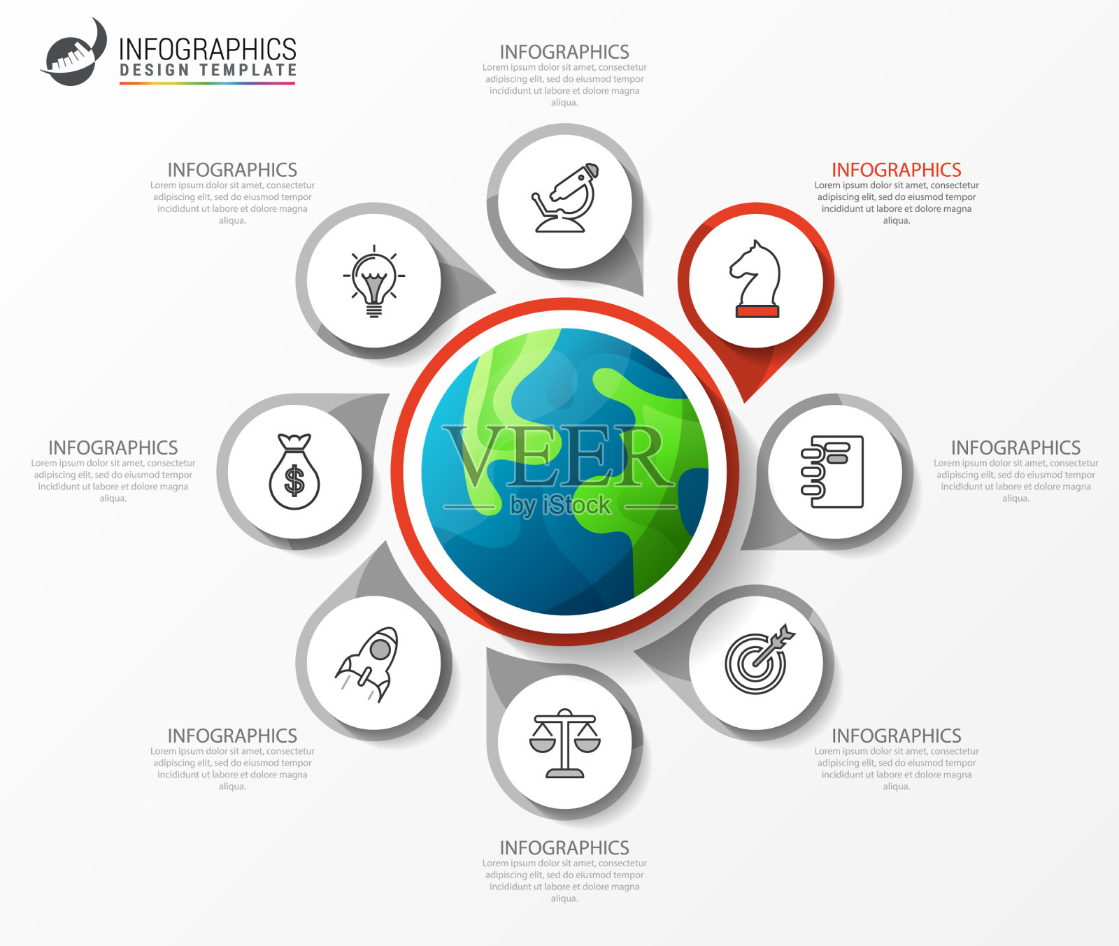 信息图设计的创意理念与模板插画图片素材