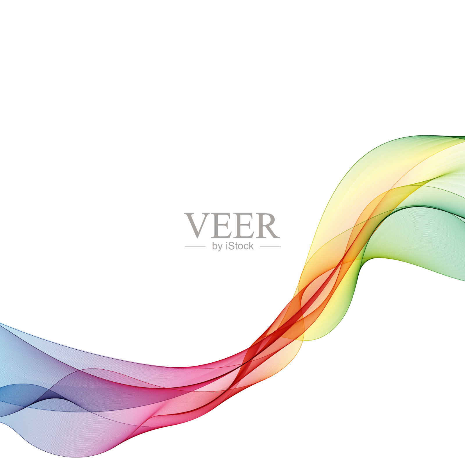 五彩抽象的波浪。黄线和绿线。背景。每股收益10插画图片素材